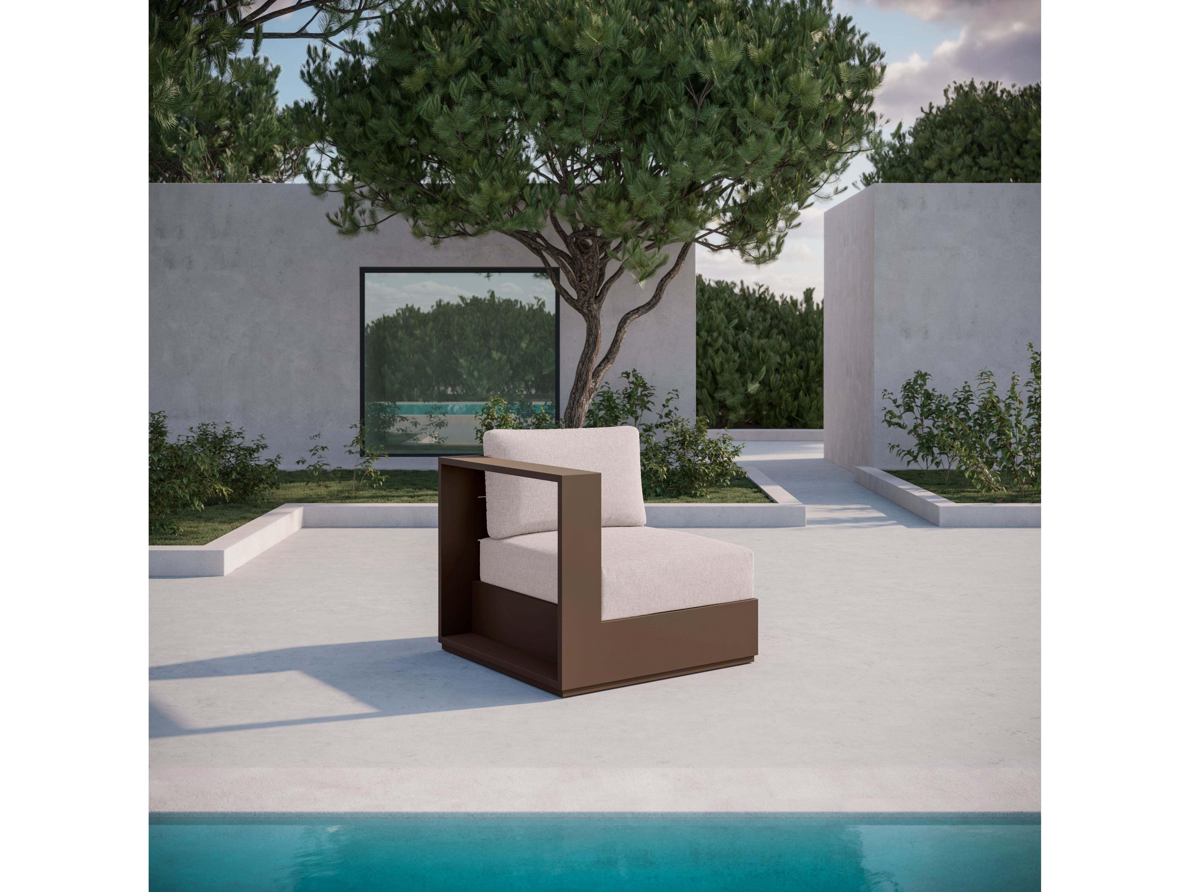 Azzurro Living Sydney Aluminum Cushion Lounge Chair Right Arm