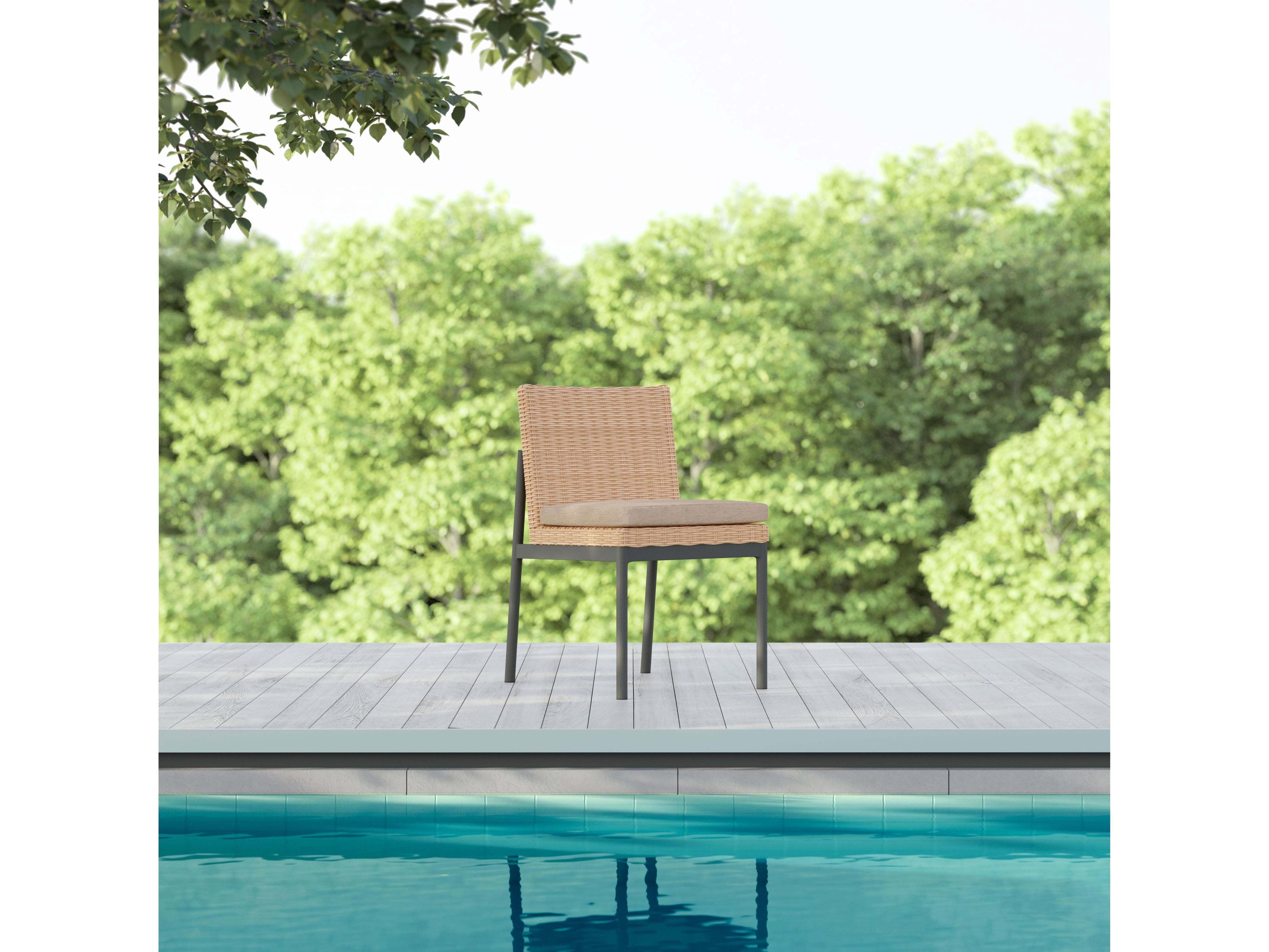 Azzurro Living Terra Aluminum Cushion Dining Chair Set of 2