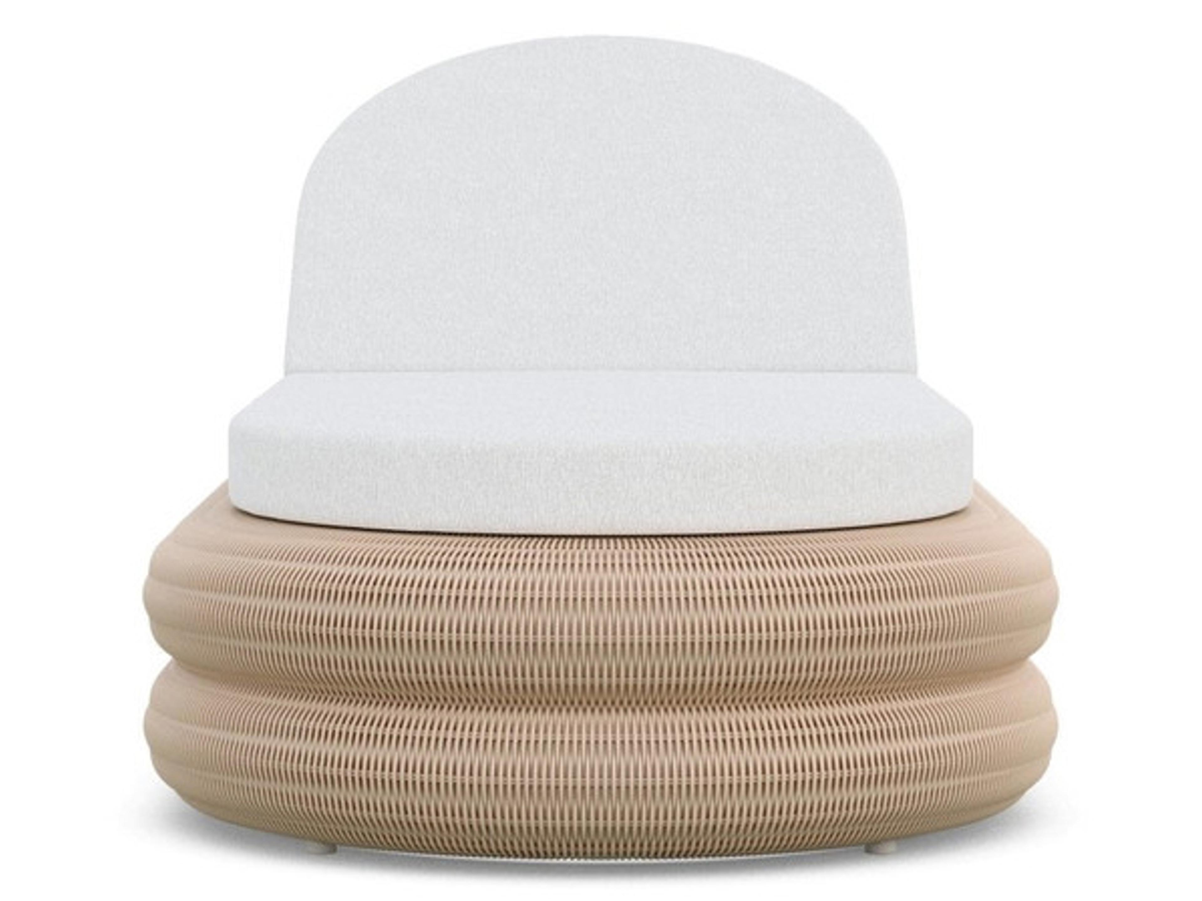 Azzurro Living Texoma Almond All-Weather Wicker Outdoor Patio Chaise Lounge with Cloud Cushion