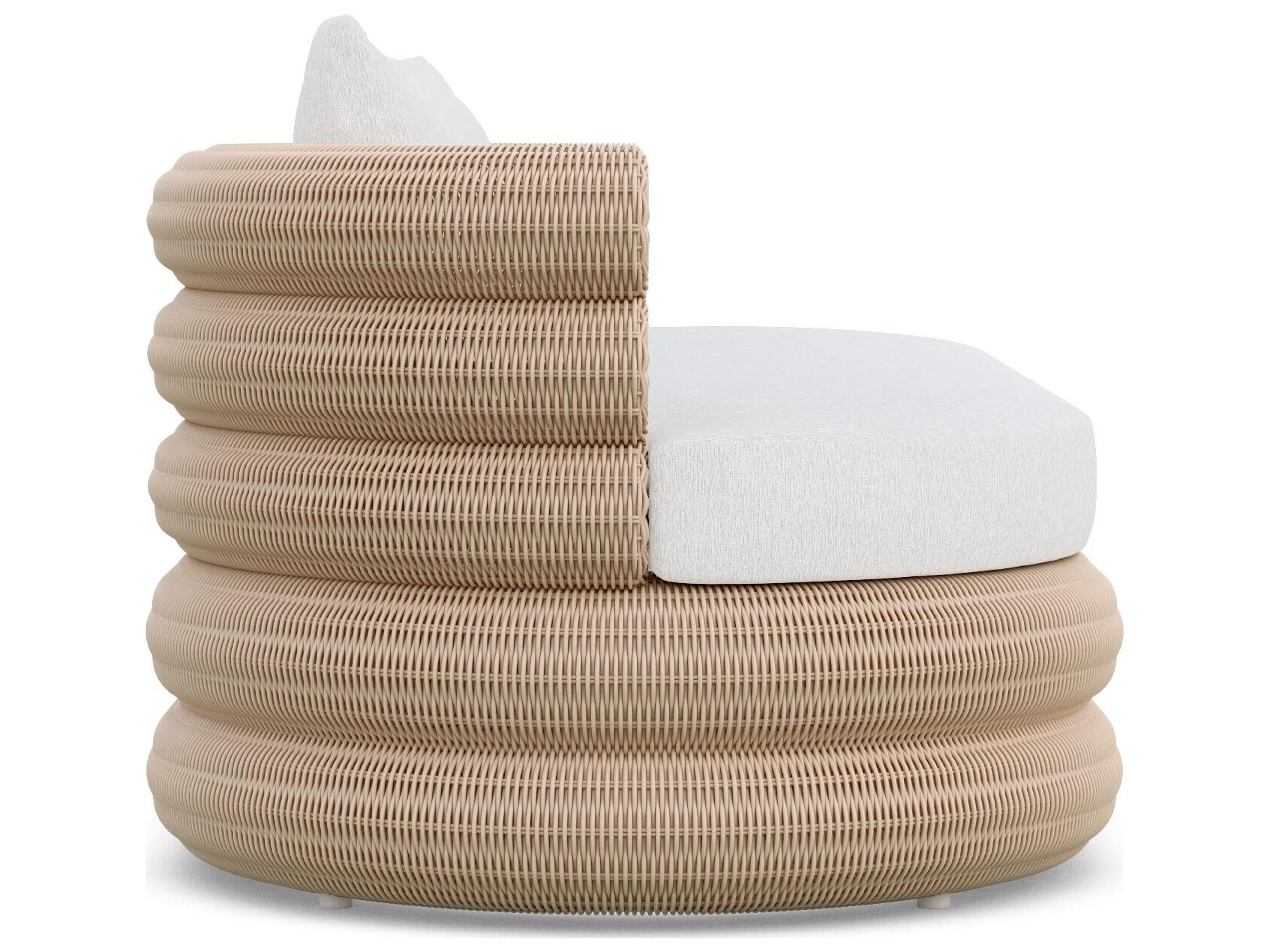 Azzurro Living Texoma Almond All-Weather Wicker Outdoor Sofa with Cloud Cushion