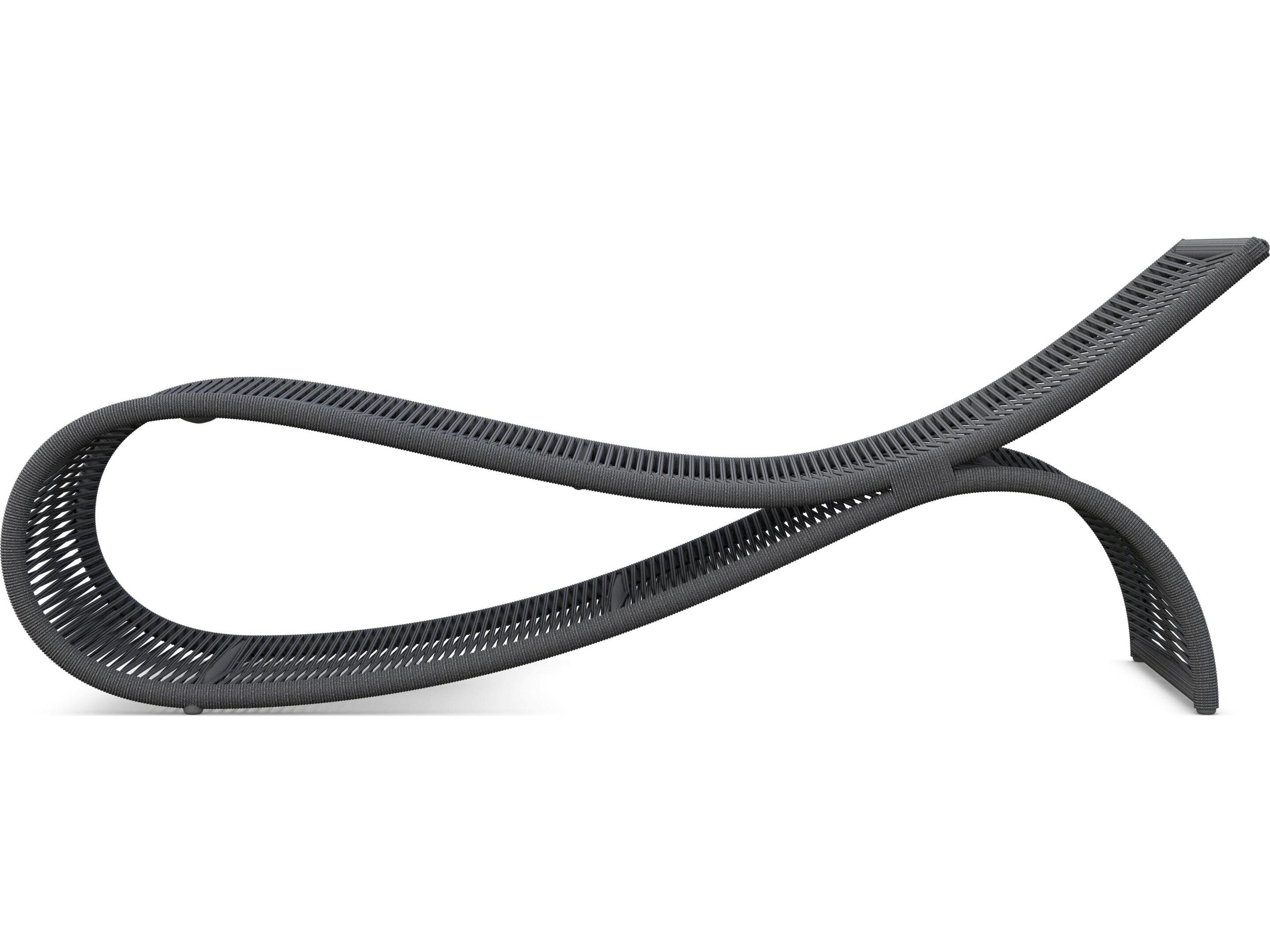 Azzurro Living Wave Ash All-Weather Rope Patio Chaise Lounge