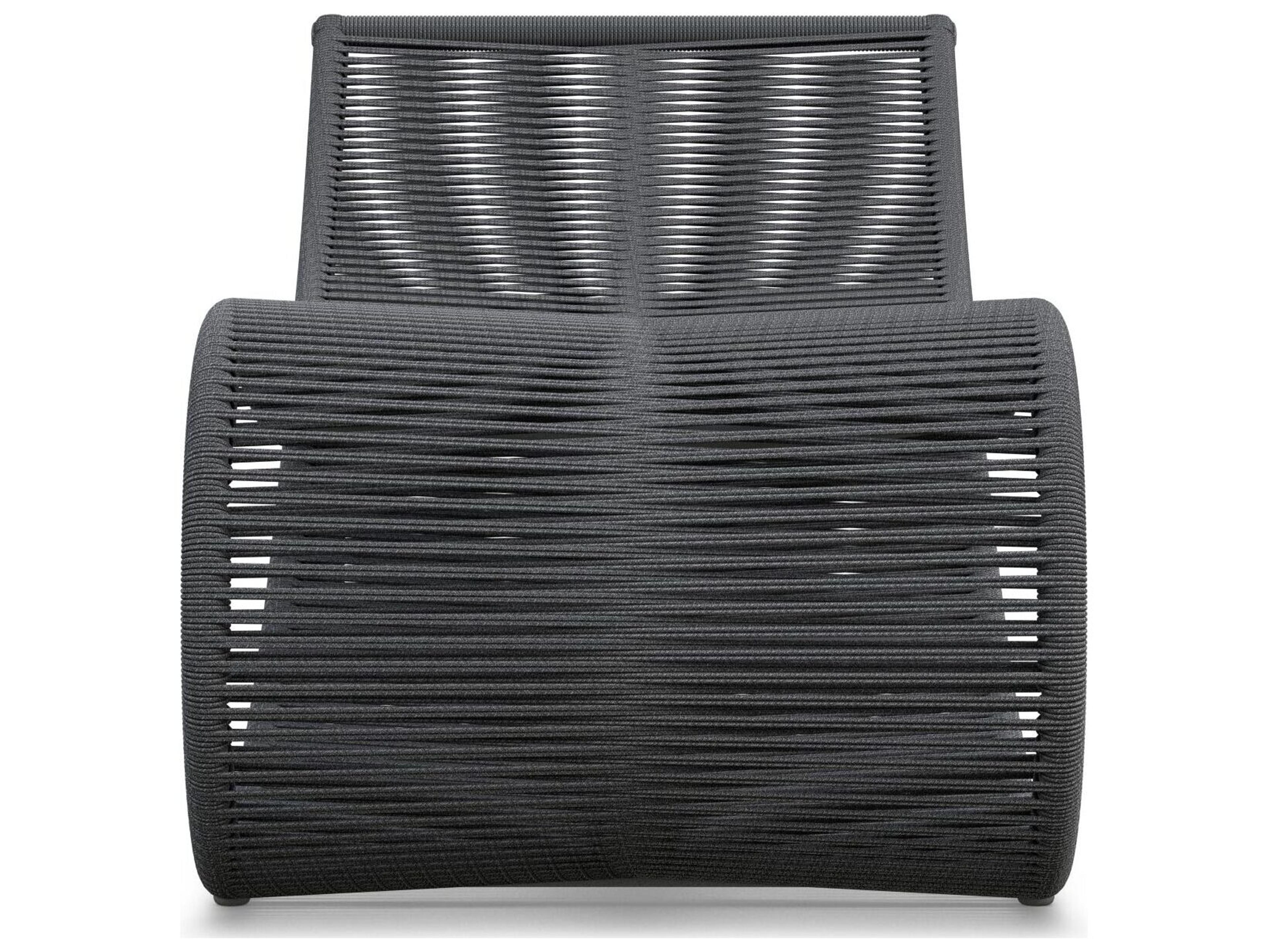 Azzurro Living Wave Ash All-Weather Rope Patio Chaise Lounge