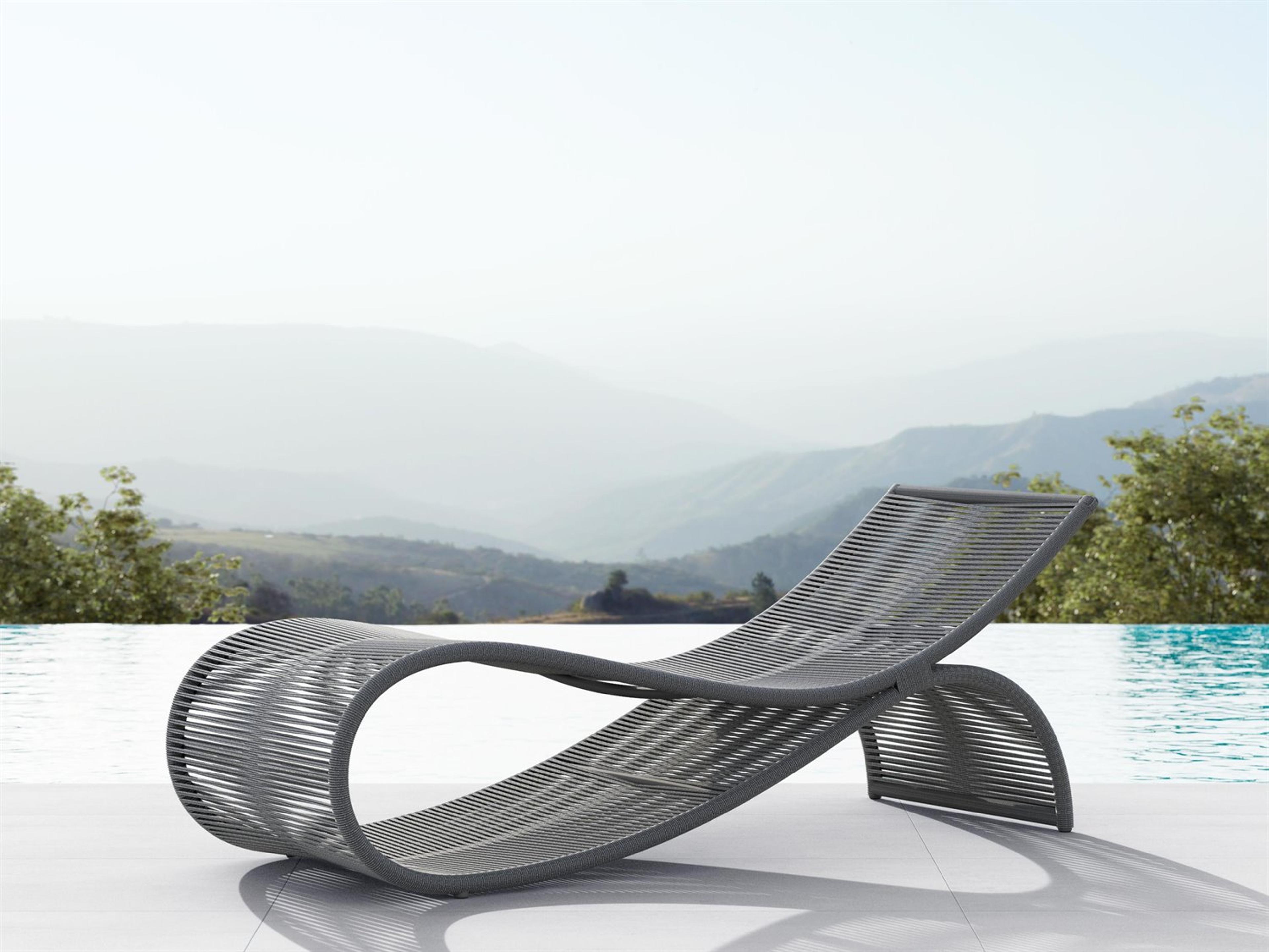 Azzurro Living Wave Aluminum Rope Chaise Lounge