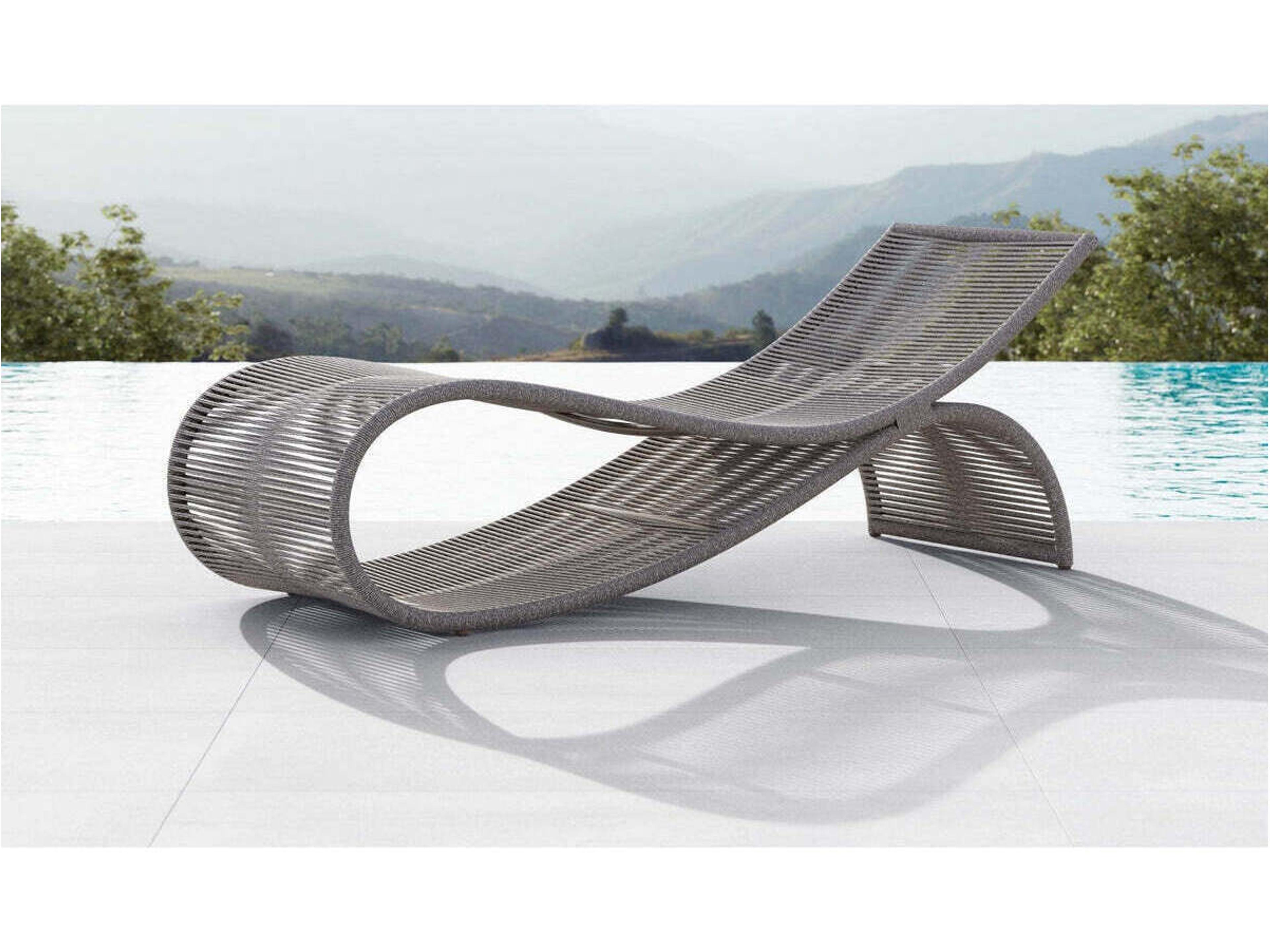Azzurro Living Wave Aluminum Rope Chaise Lounge
