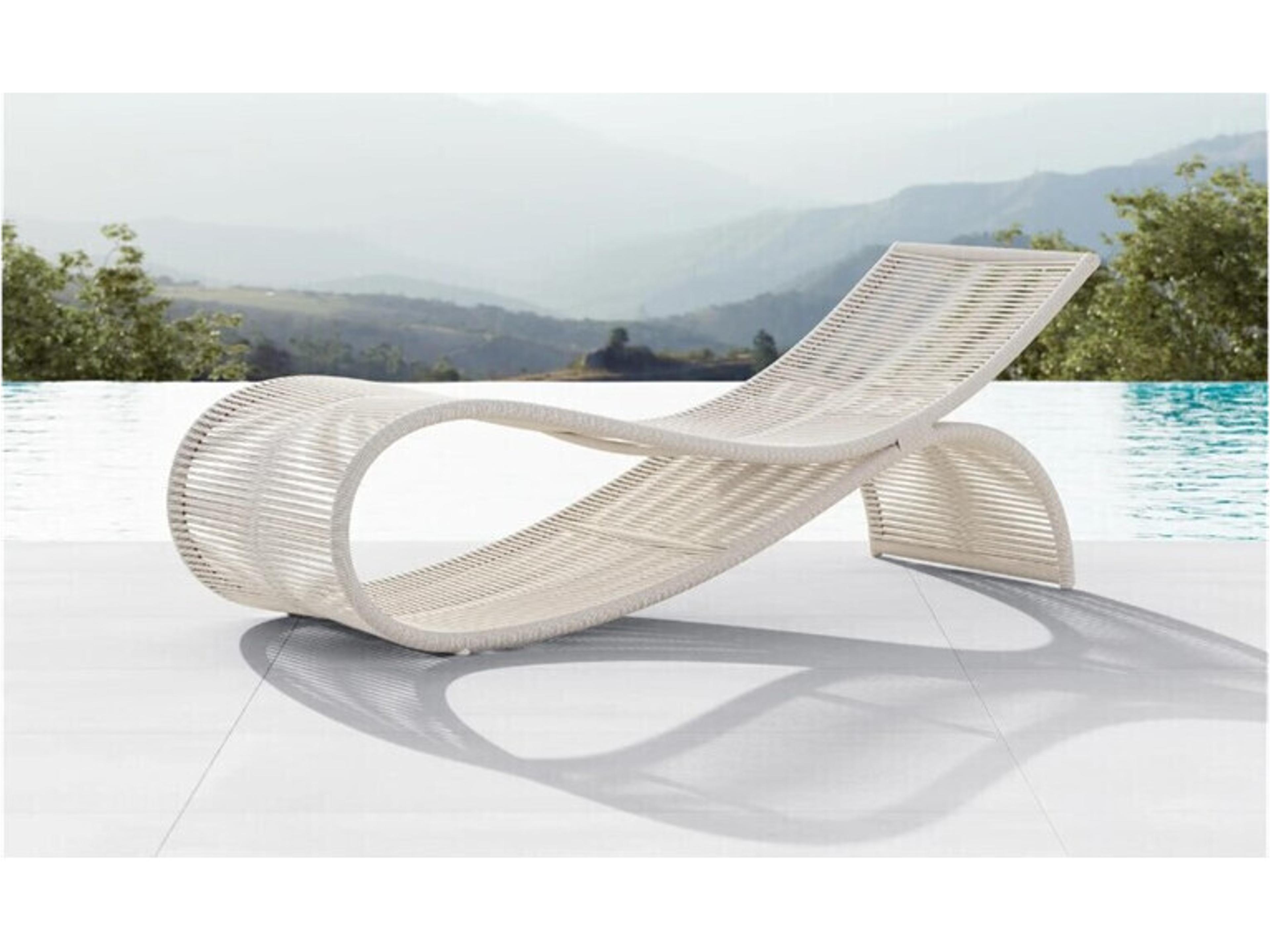 Azzurro Living Wave Aluminum Rope Chaise Lounge