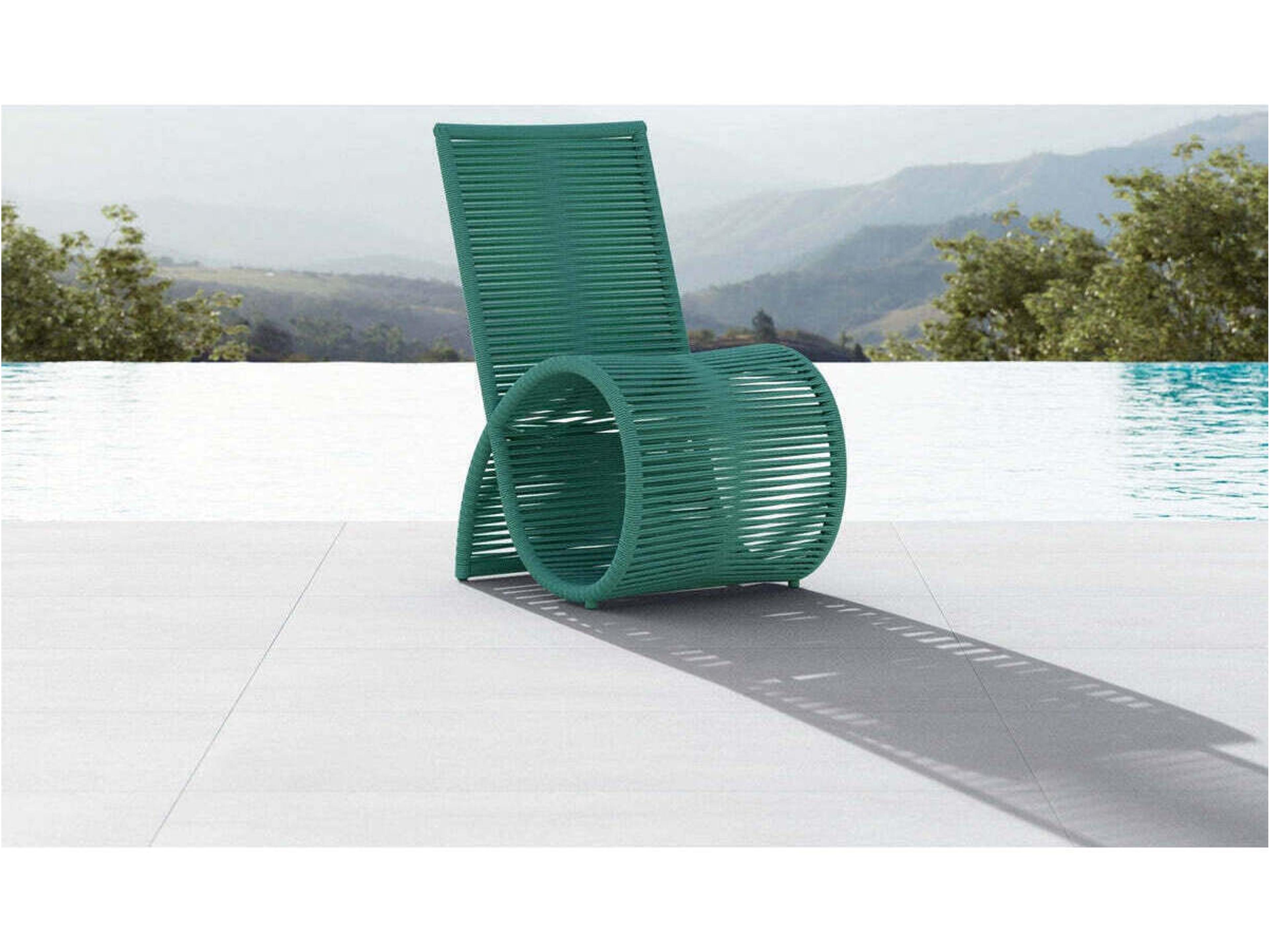 Azzurro Living Wave Aluminum Rope Dining Chair Set of 2