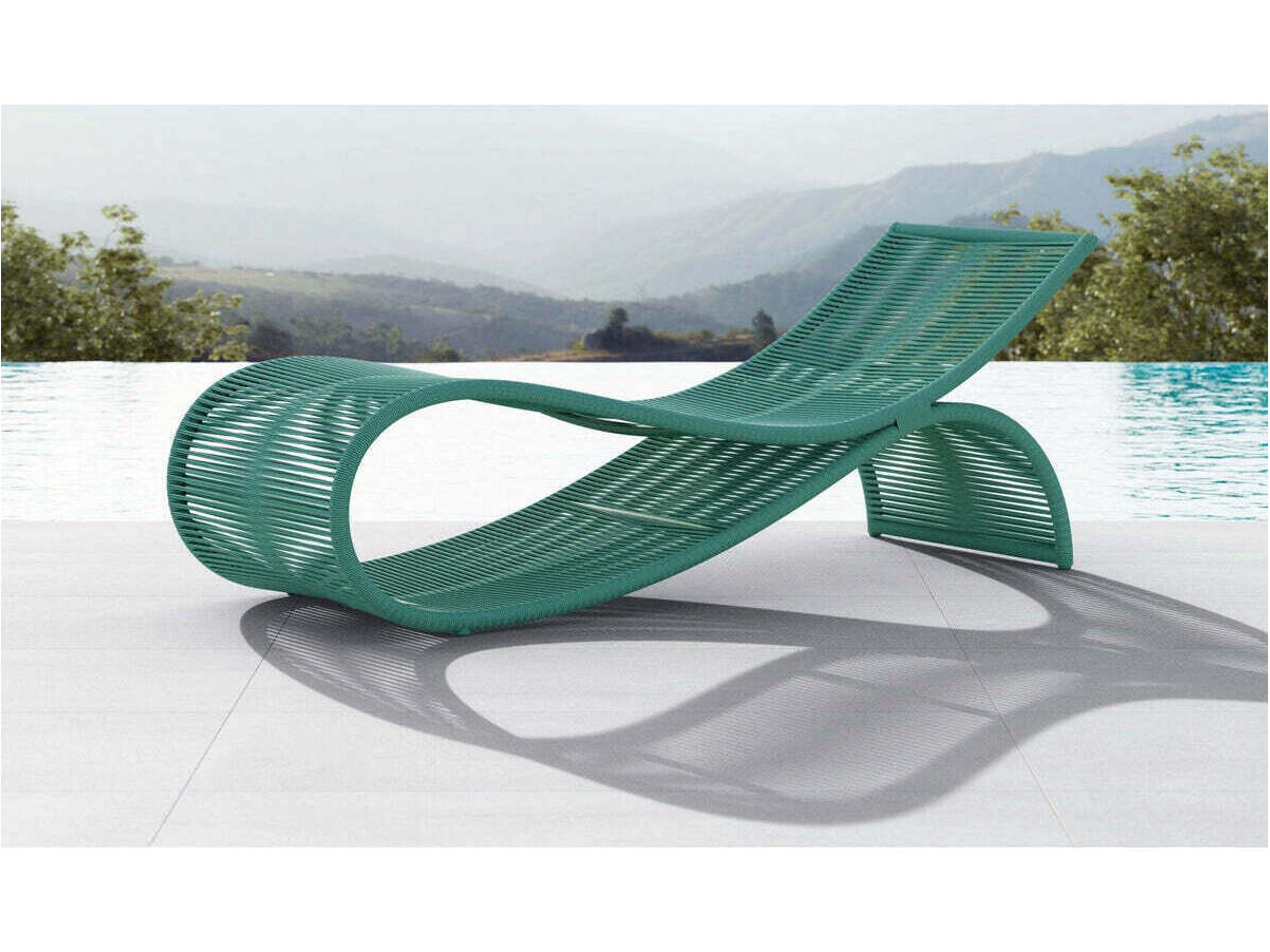 Azzurro Living Wave Aluminum Rope Chaise Lounge