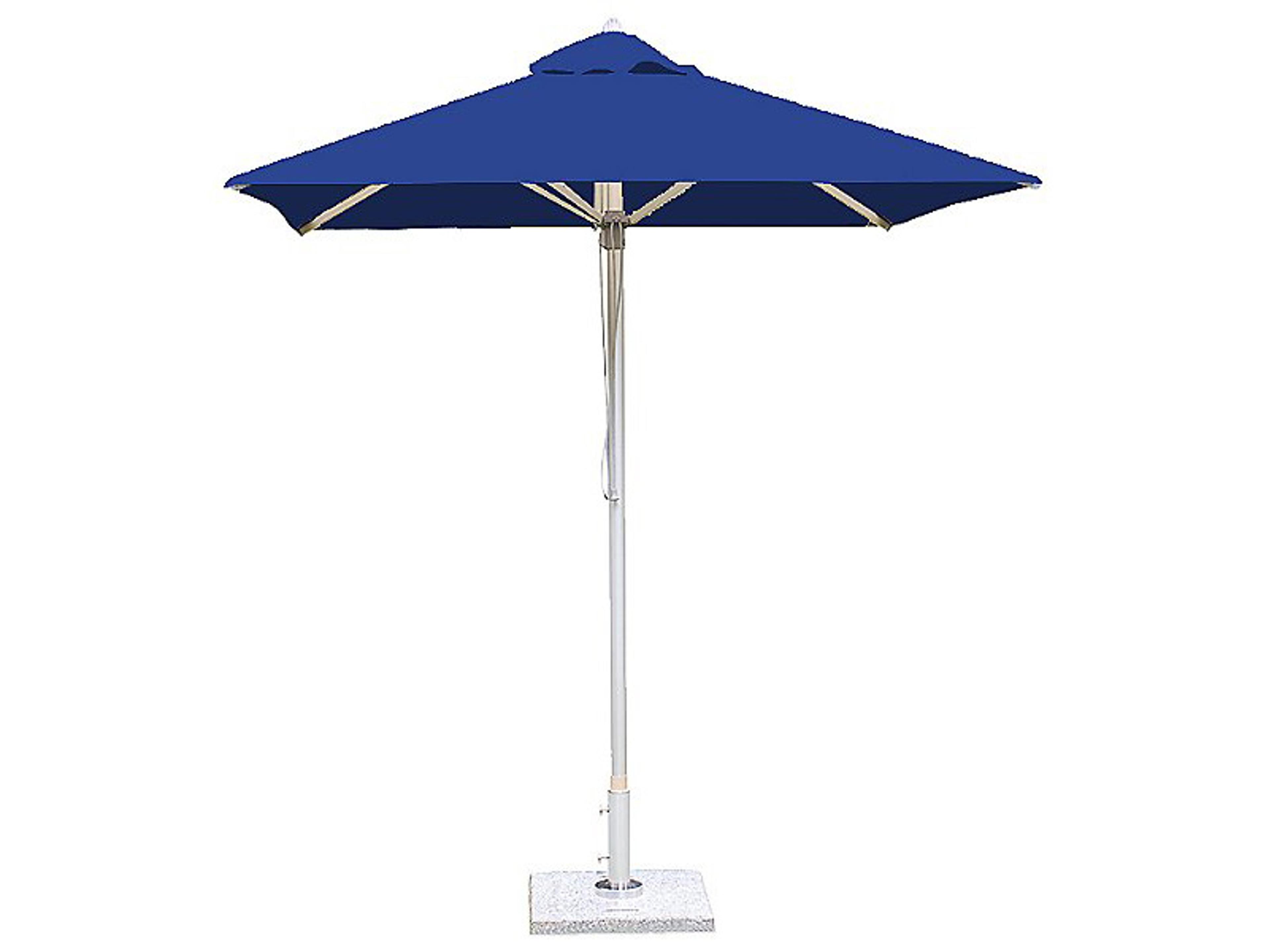 Santa Ana Aluminum Square 6.5 Foot Pulley Lift Outdoor Patio Umbrella