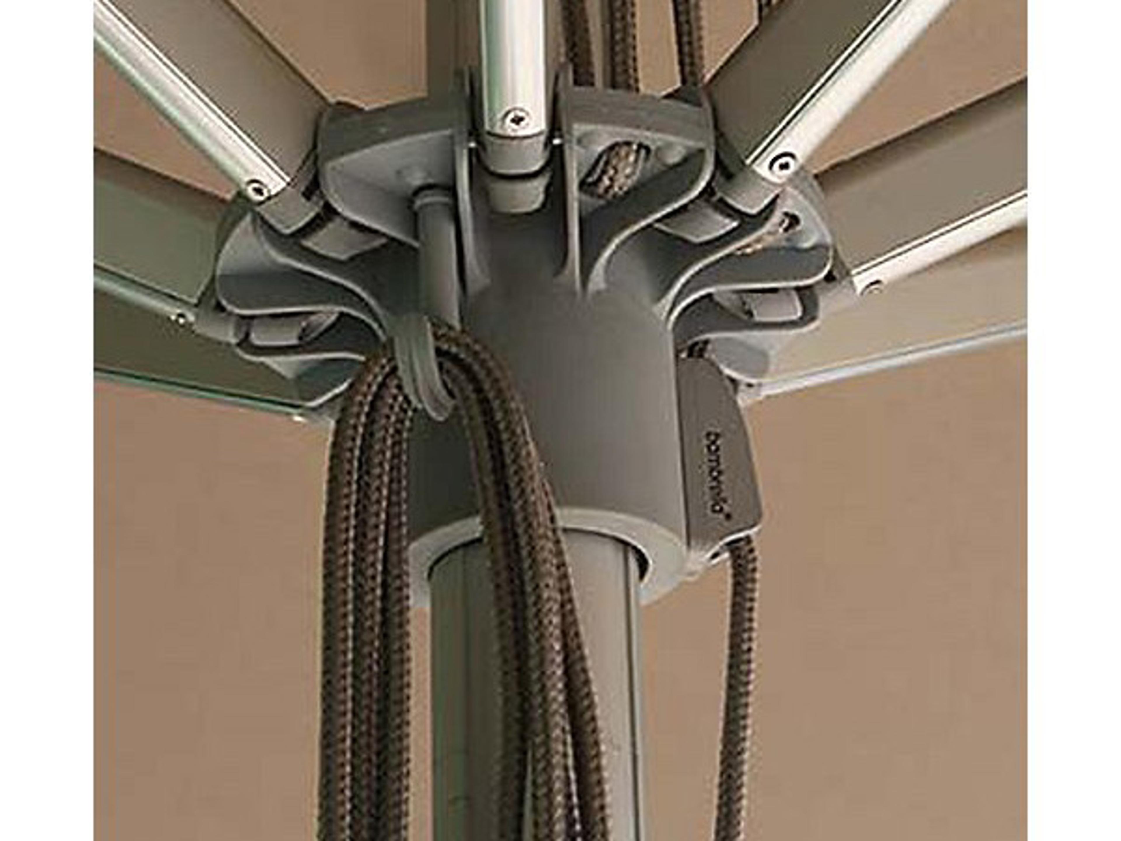 Bambrella Santa Ana Aluminum Square 6.5 Foot Pulley Lift Outdoor Patio Umbrella