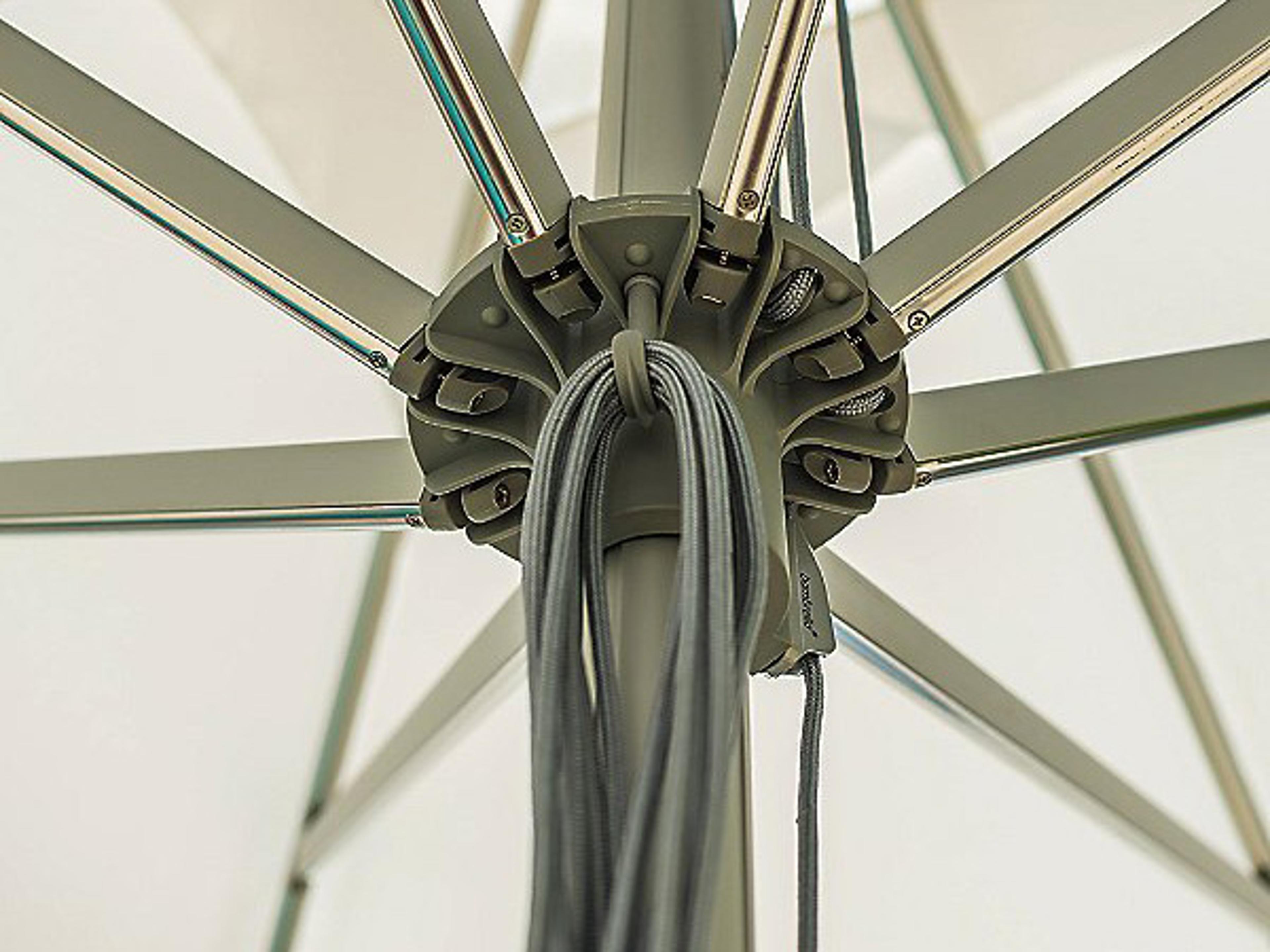 Bambrella Santa Ana Aluminum Square 6.5 Foot Pulley Lift Outdoor Patio Umbrella