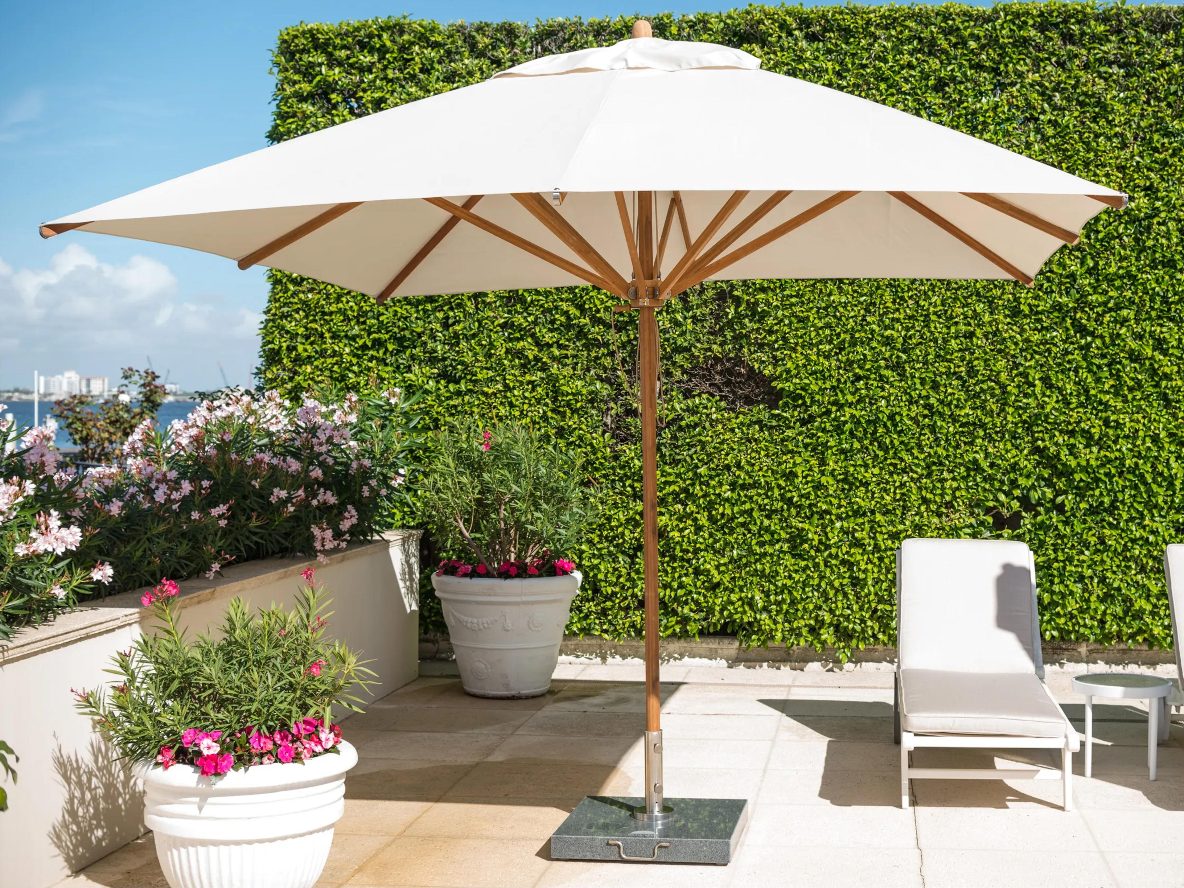 Levante 7 Foot Square Pulley Lift Patio Umbrella