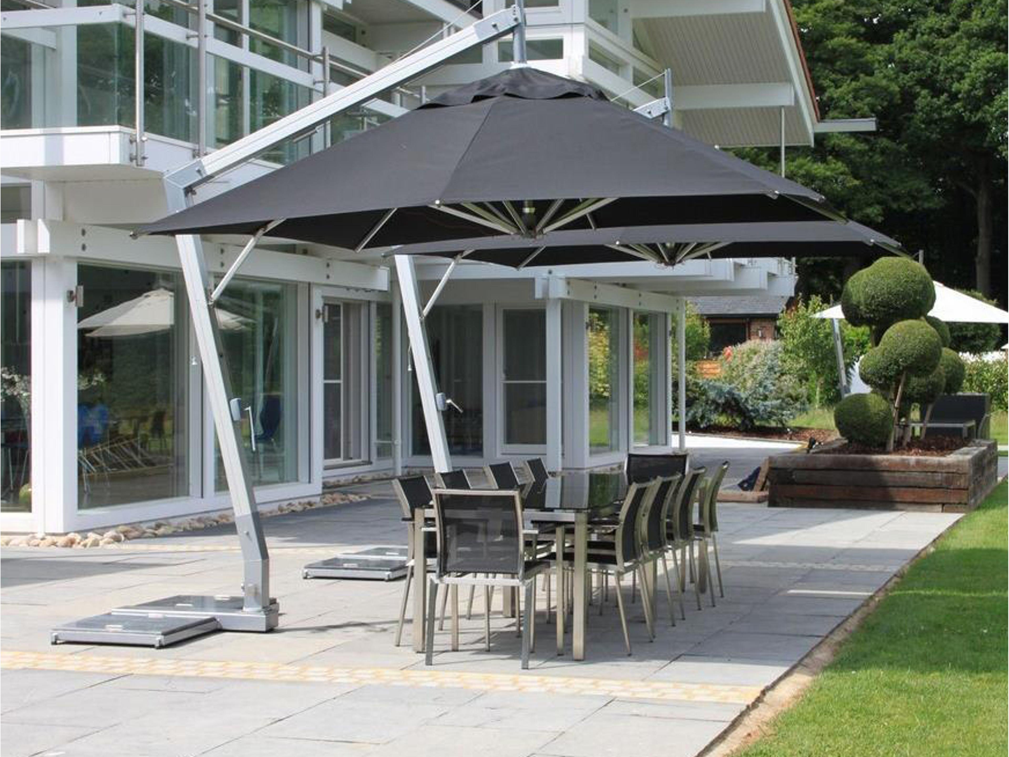 Bambrella Hurricane Aluminum Side Wind Hurricane 8.5 x 11.5 Foot Rectangular Cantilever Outdoor Umbrella