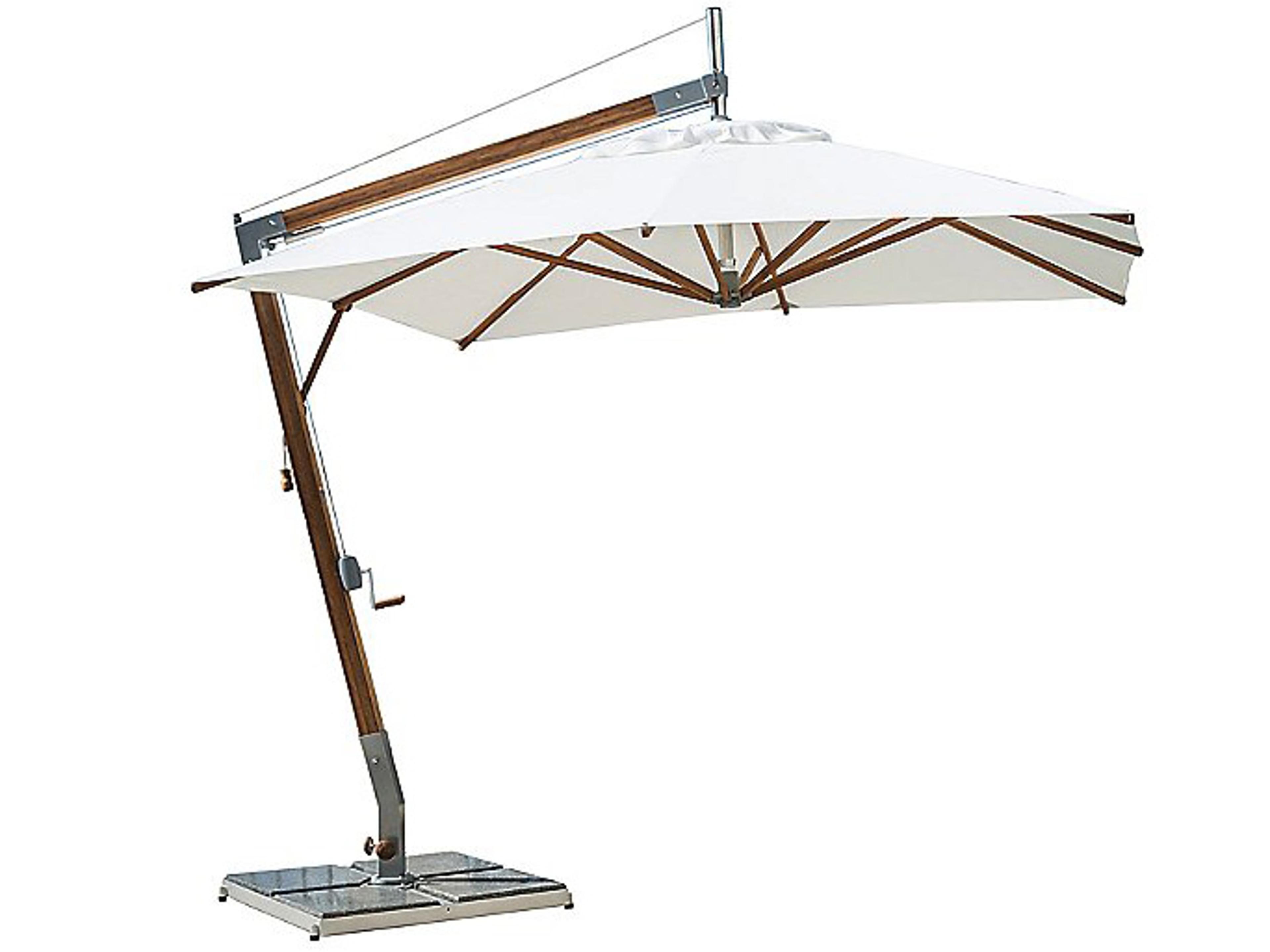 Bambrella Sirocco 8.5 Square Side Wind Bamboo Cantilever Outdoor Umbrella