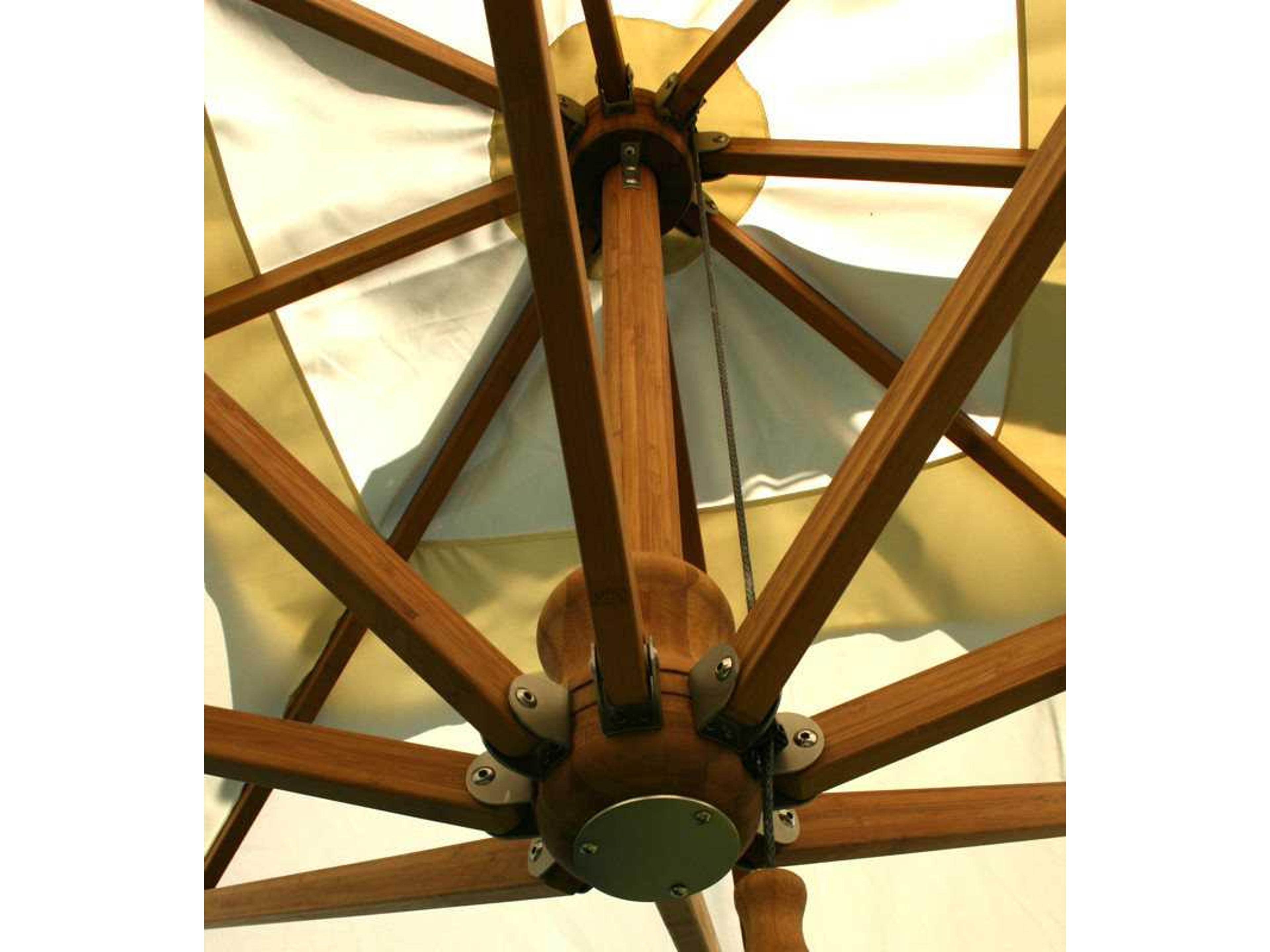 Bambrella Levante Sidewind 10 Foot Square Crank Lift Manual Tilt Cantilever Outdoor Patio Umbrella