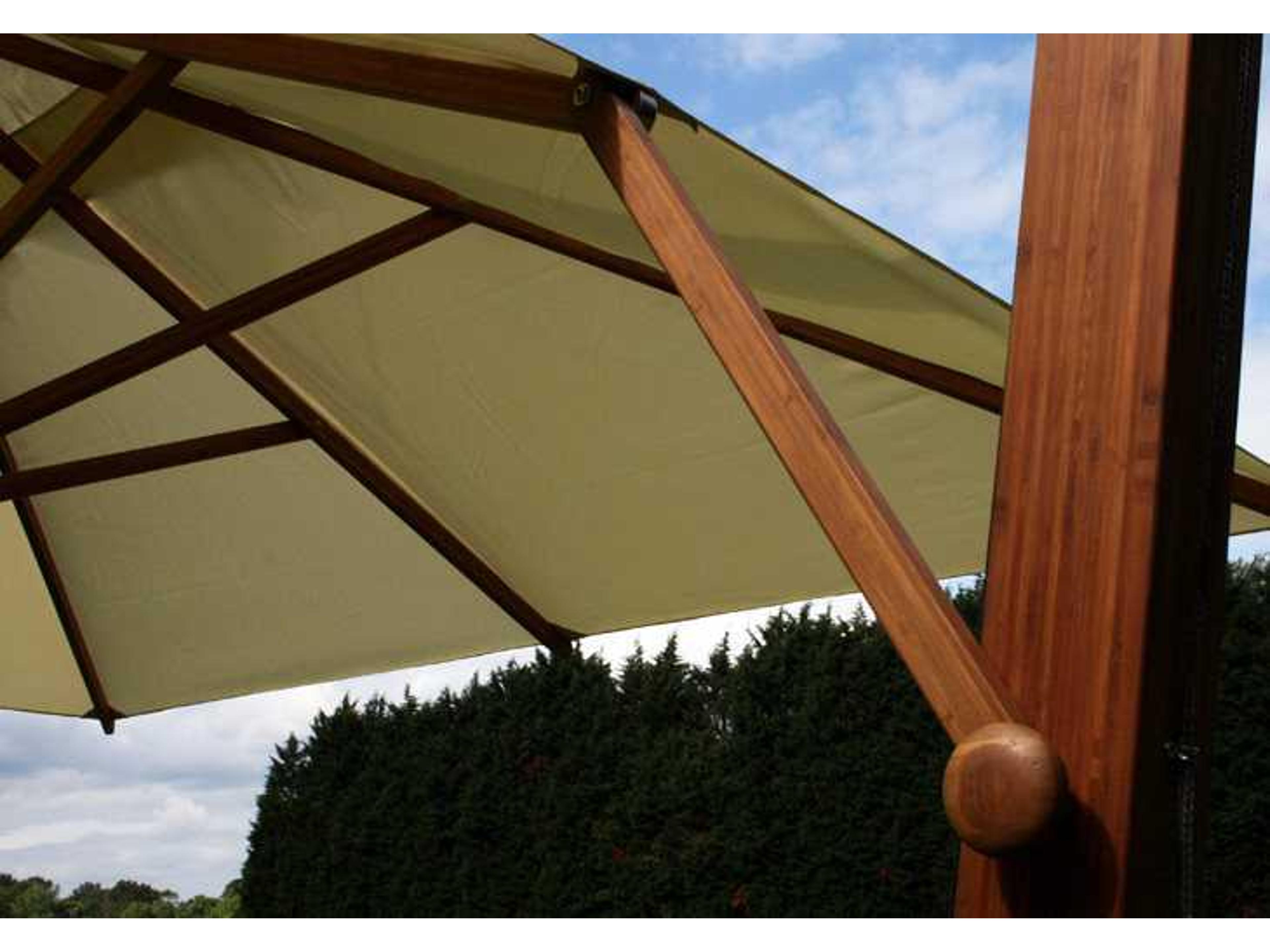 Bambrella Levante Sidewind 10 Foot Square Crank Lift Manual Tilt Cantilever Outdoor Patio Umbrella