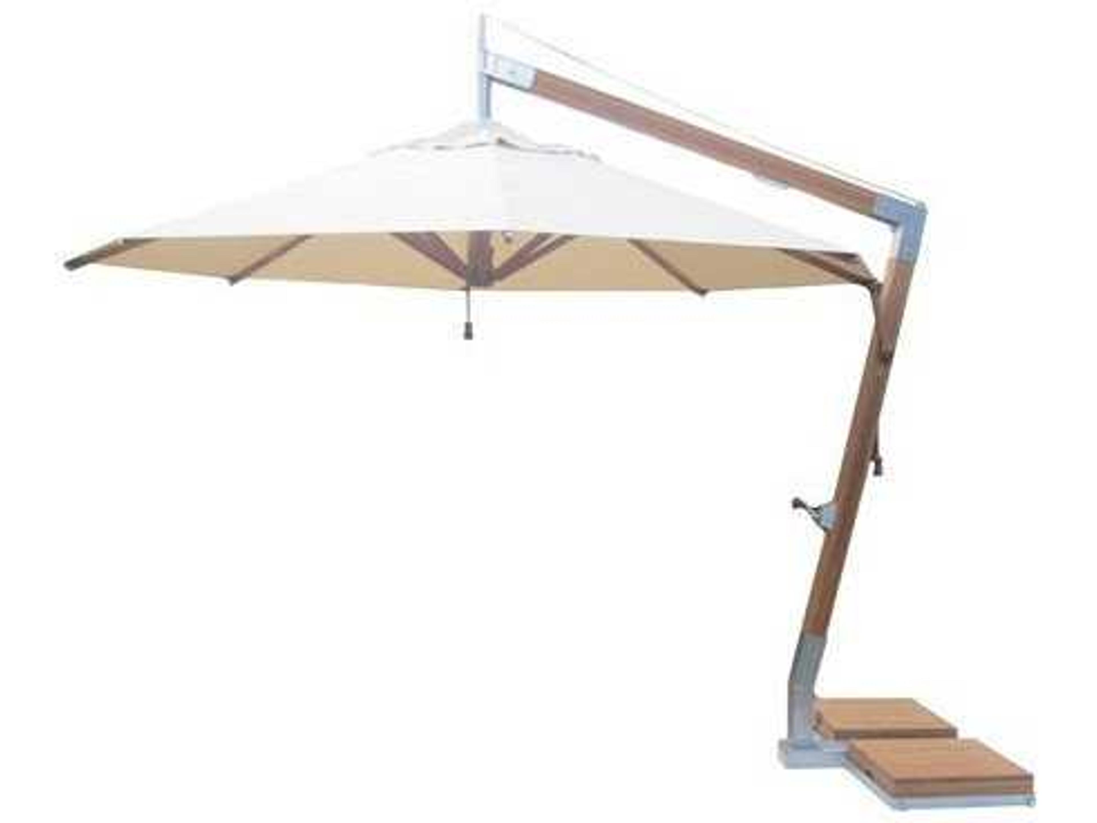 Bambrella Levante Side Wind 11.5 Round Crank Lift Manual Tilt Cantilever Outdoor Umbrella