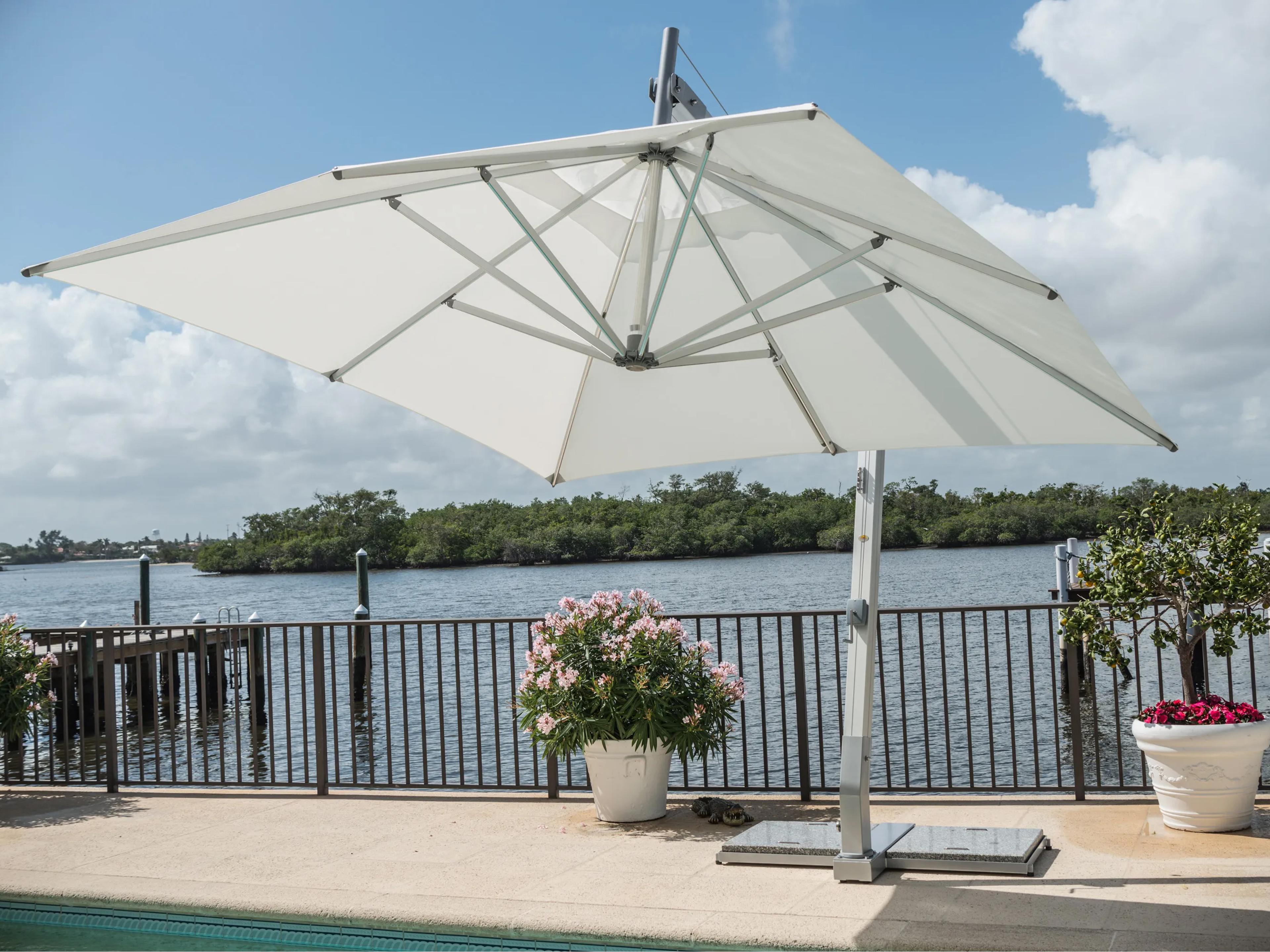 Hurricane Aluminum Side Wind Hurricane 10 x 13 Foot Rectangular Outdoor Patio Umbrella