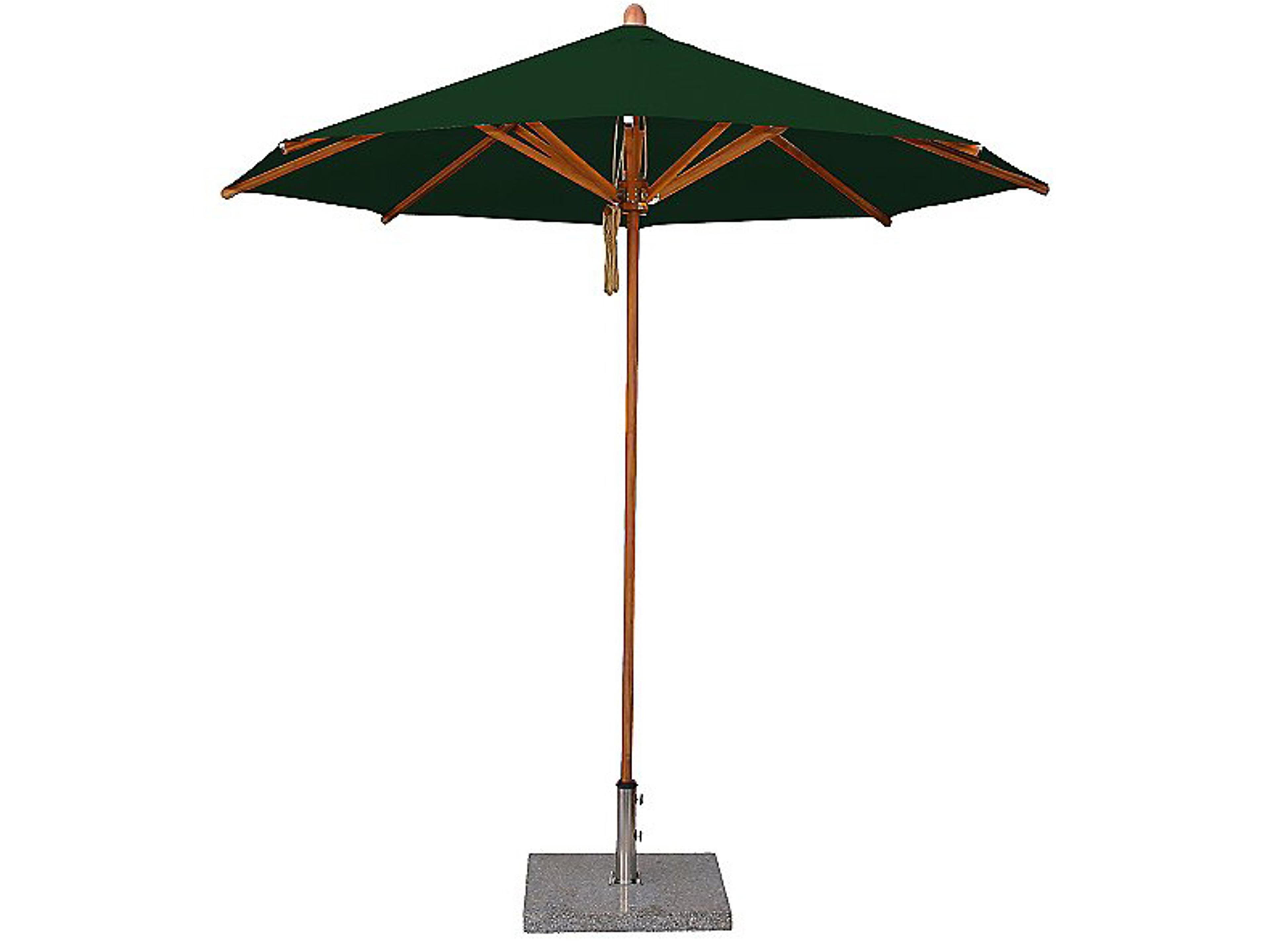 Bambrella Wood Levante 13 Foot Round Pulley Lift Outdoor Umbrella