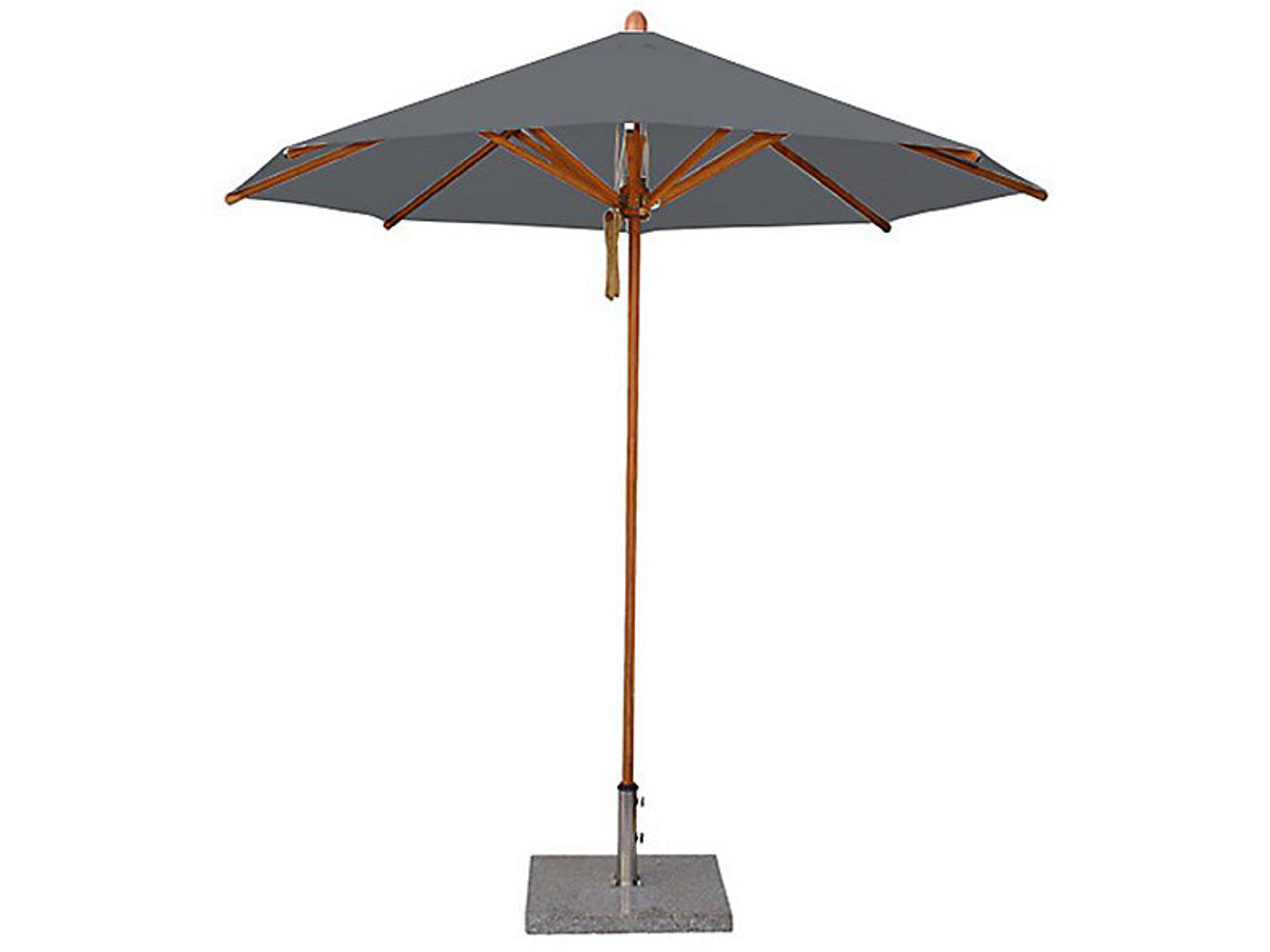 Bambrella Wood Levante 13 Foot Round Pulley Lift Outdoor Umbrella