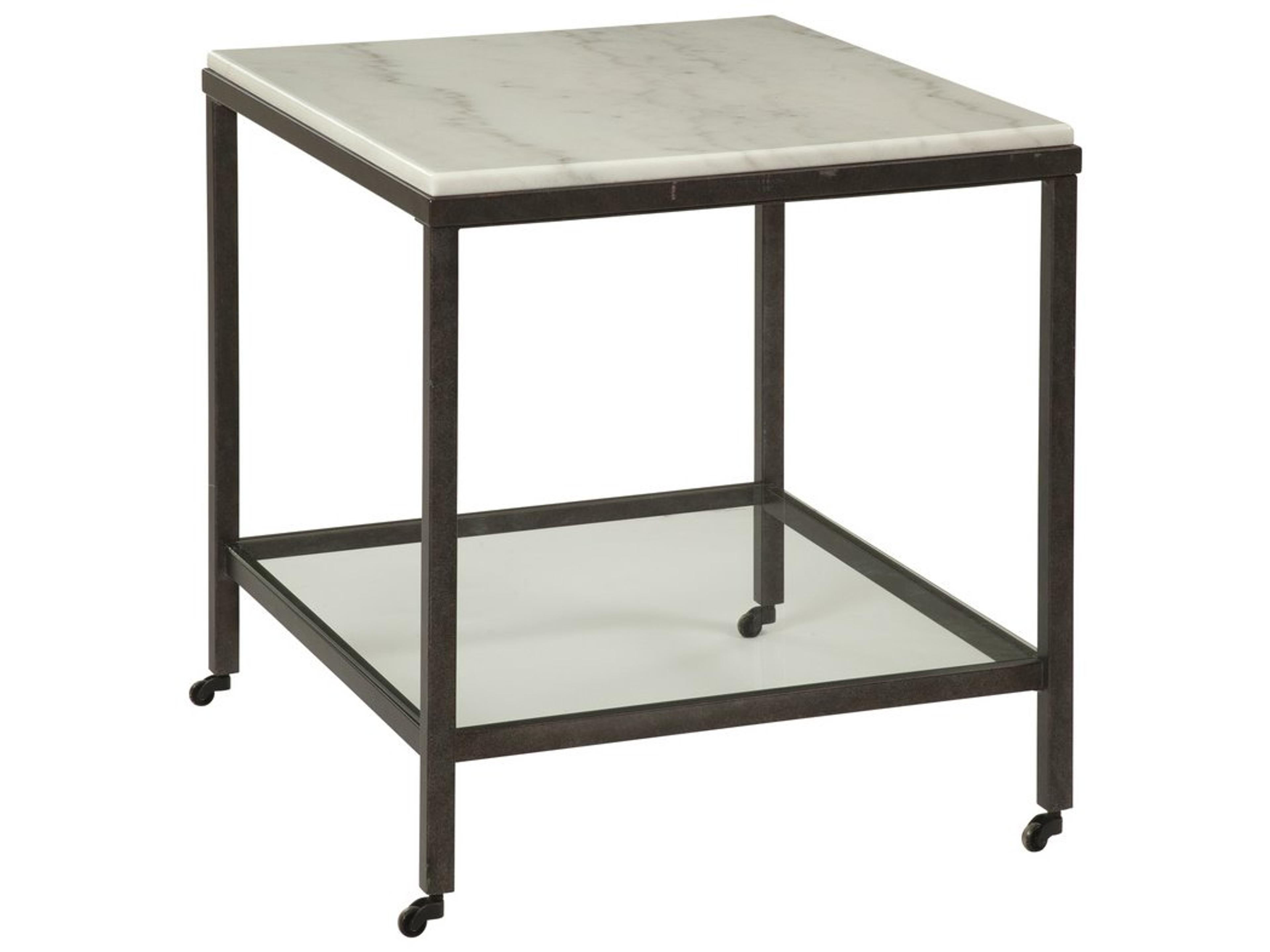 Whitman Square Bronze Marble End Table