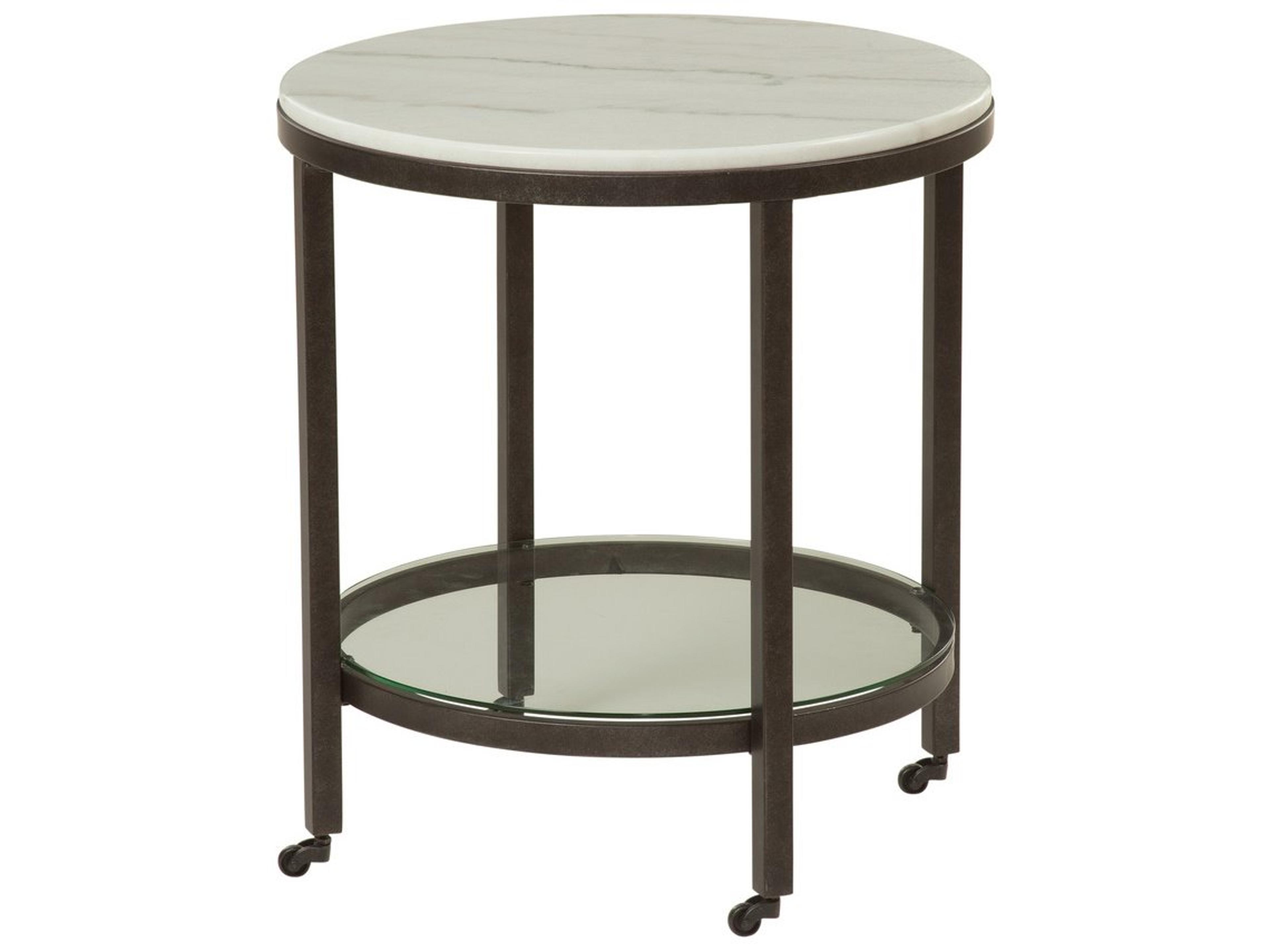 Whitman Round Bronze Marble End Table