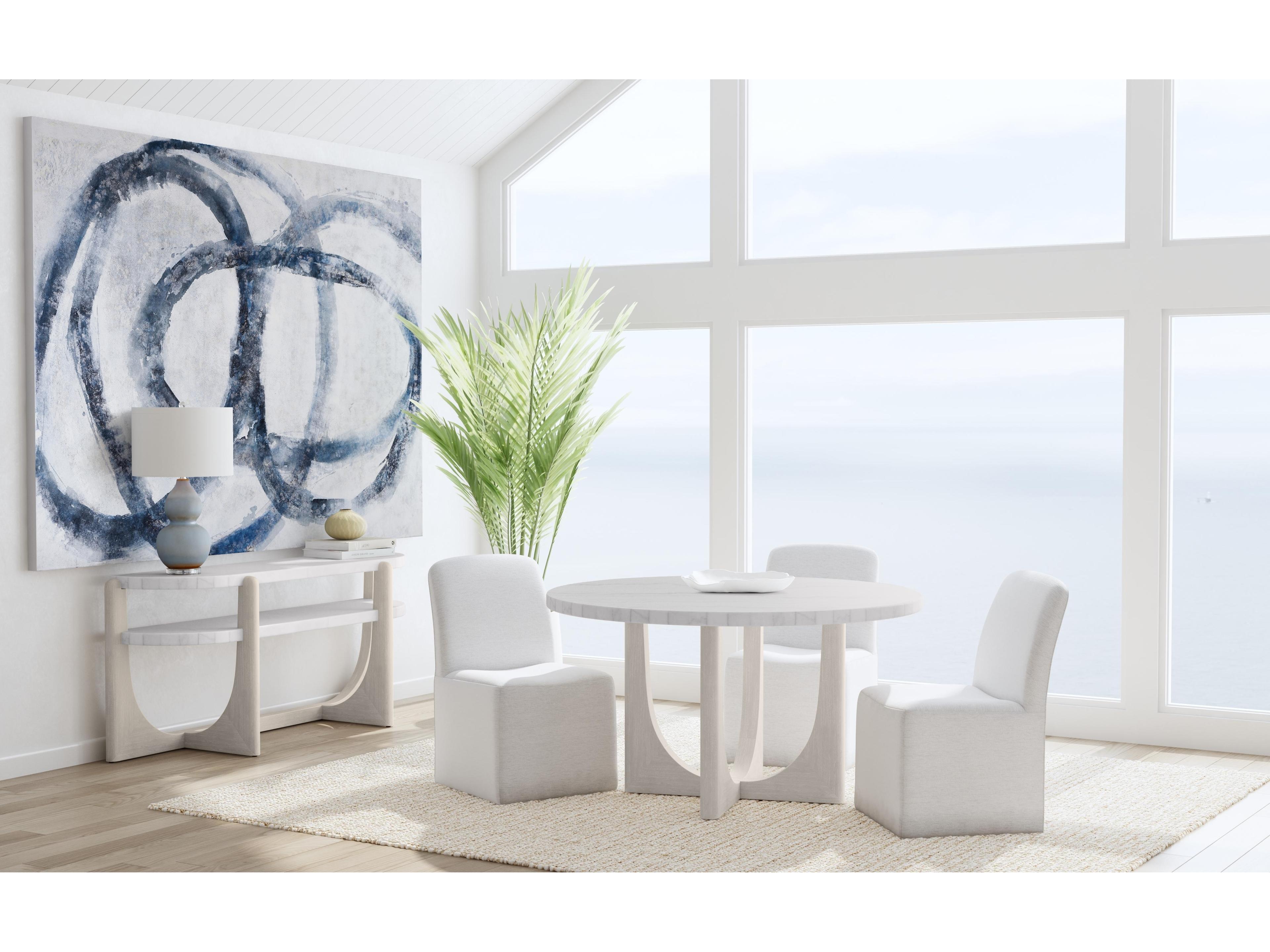 Bassett Mirror Gavin Round Marble Dining Table