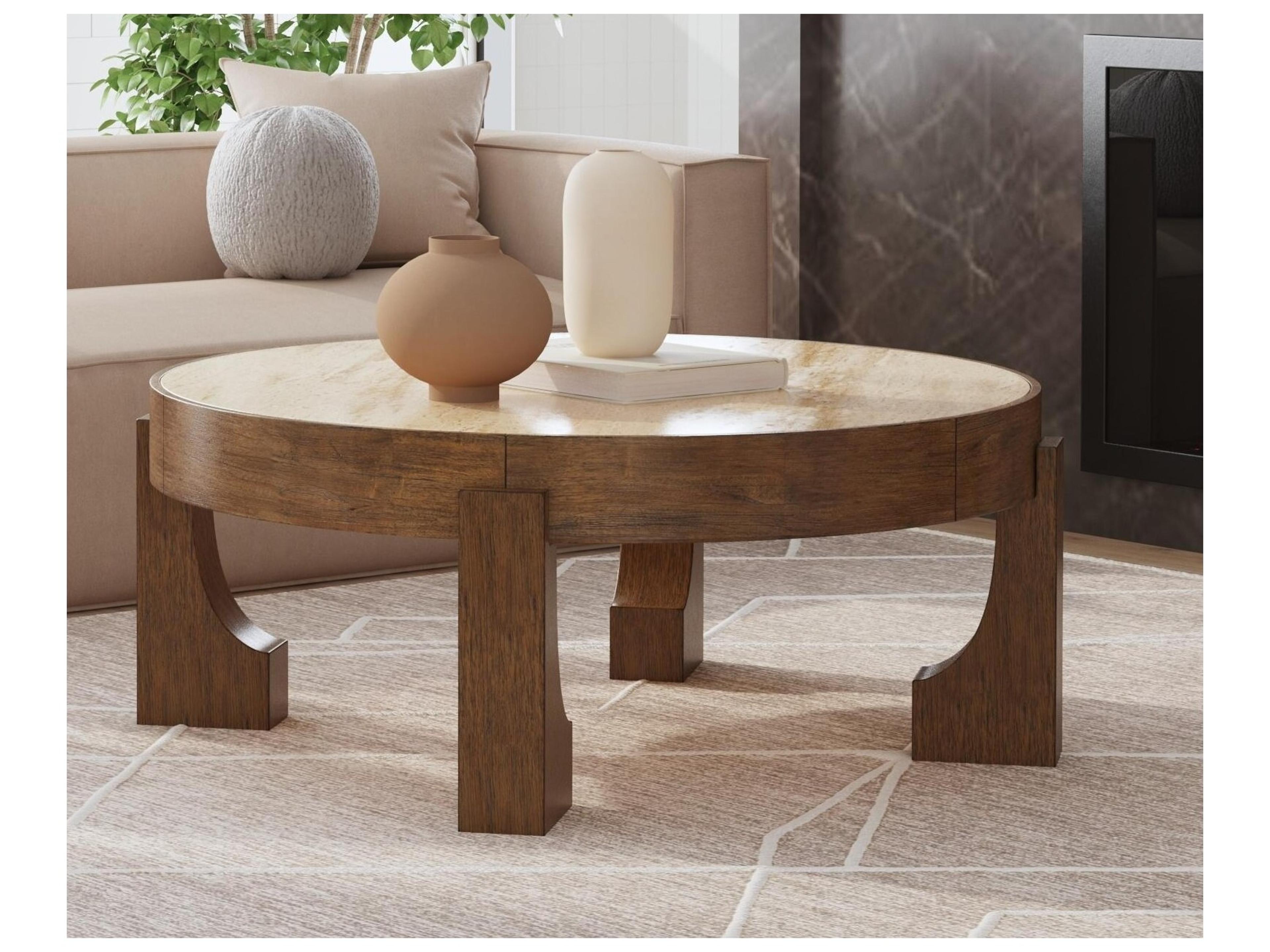 Bassett Mirror Canyon Round Wood Coffee Table