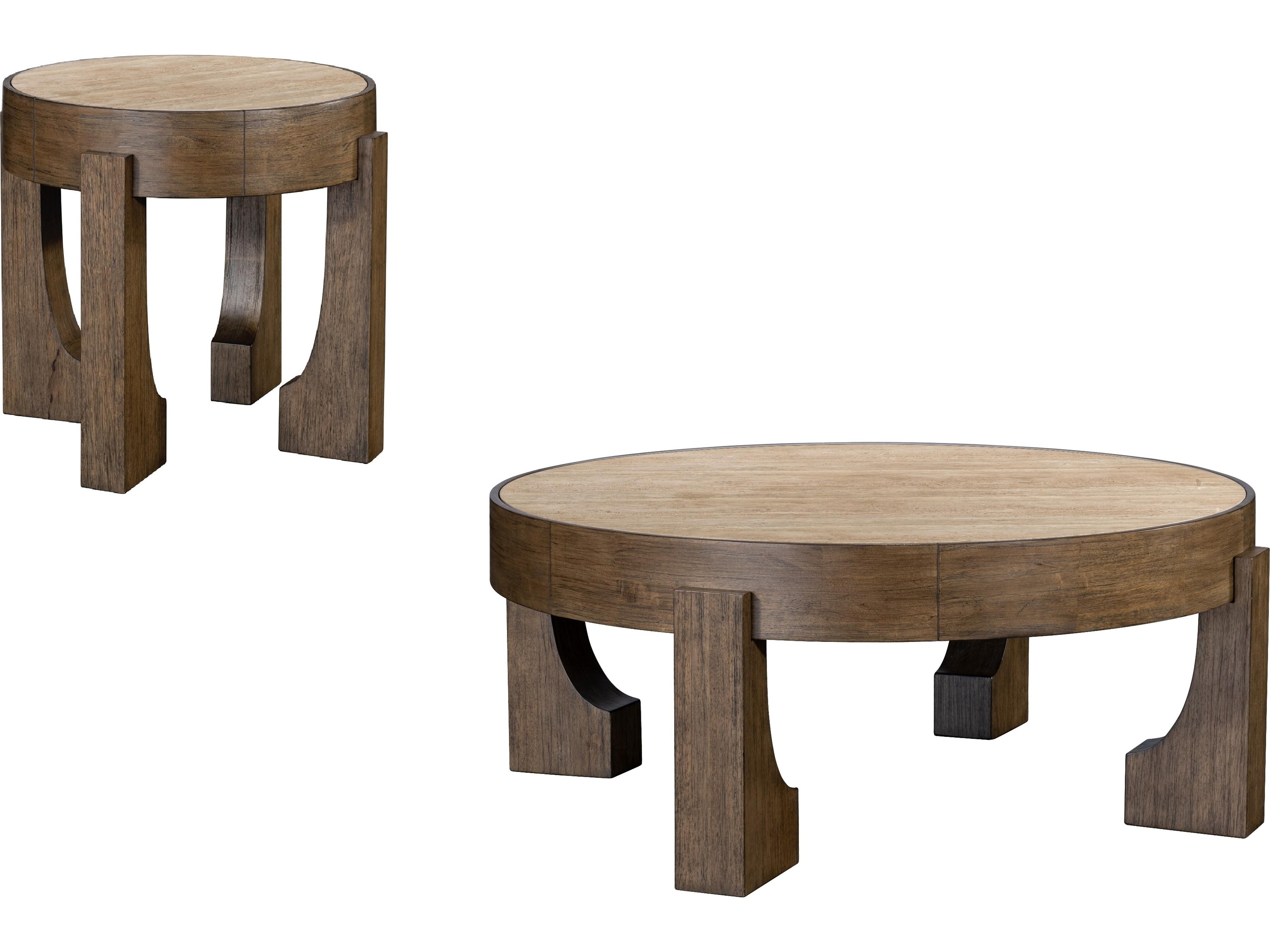 Bassett Mirror Canyon Round Wood End Table