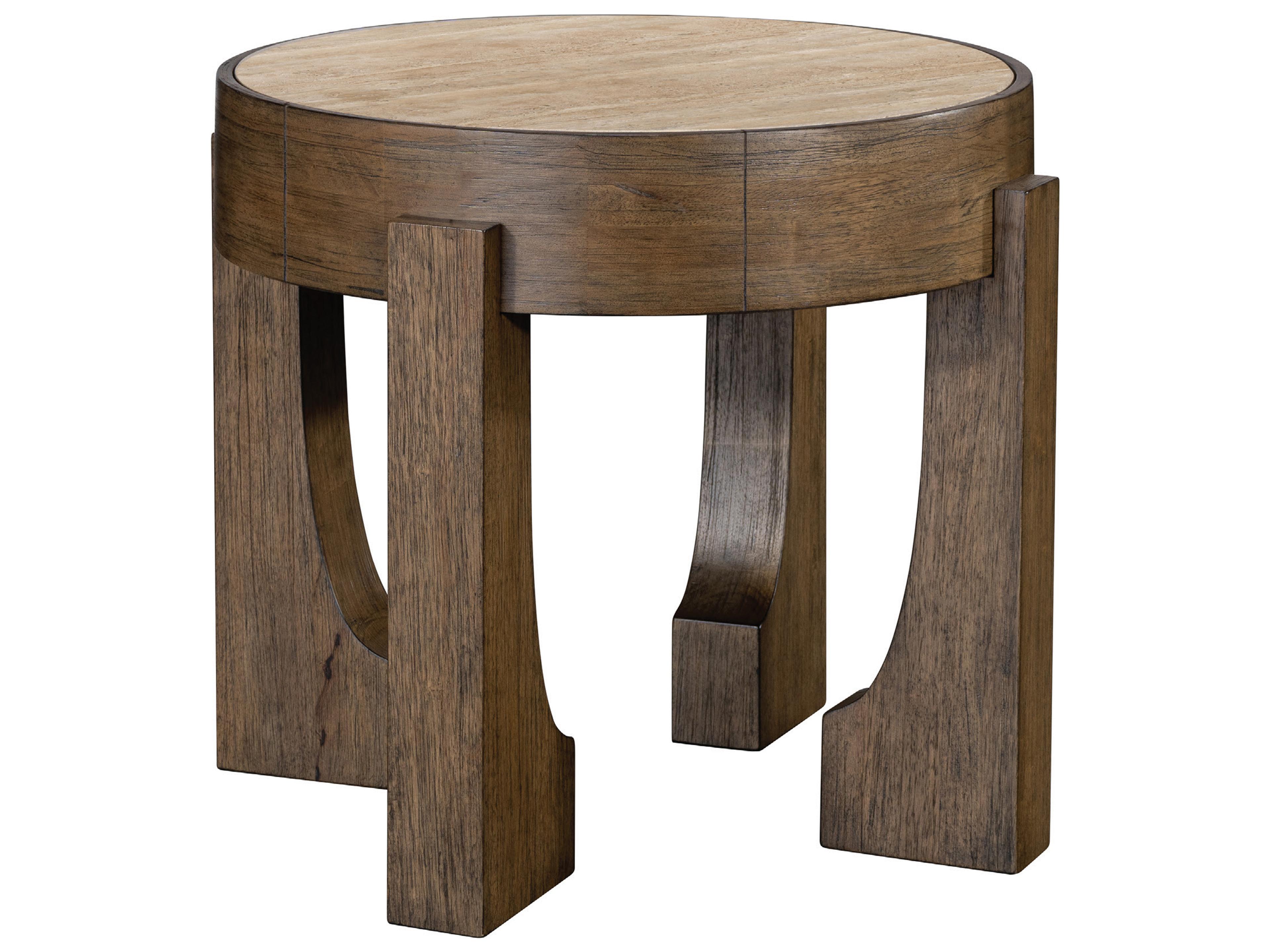 Canyon Round Wood End Table