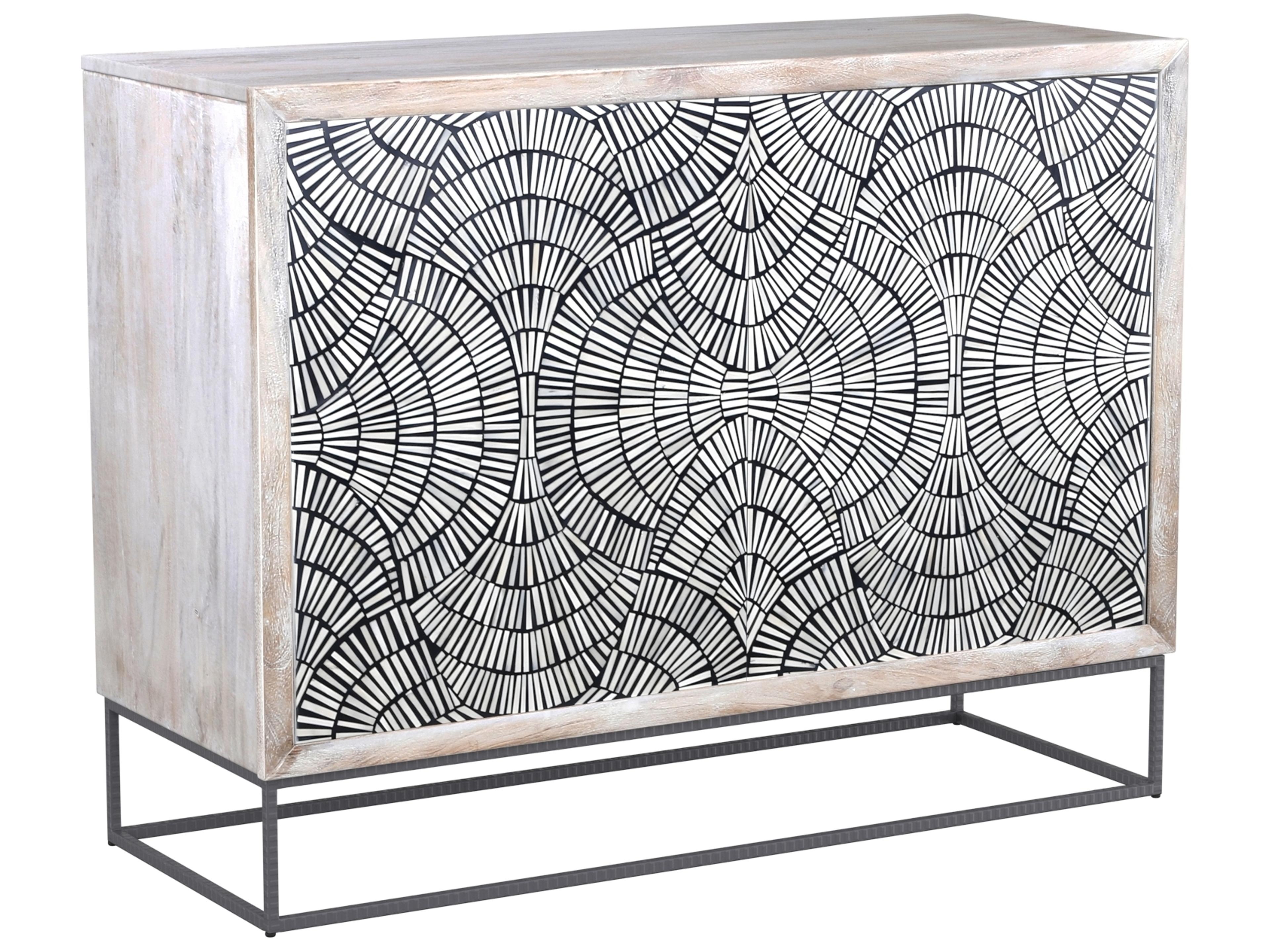 Mango Wood White Magnolia Bar Cabinet