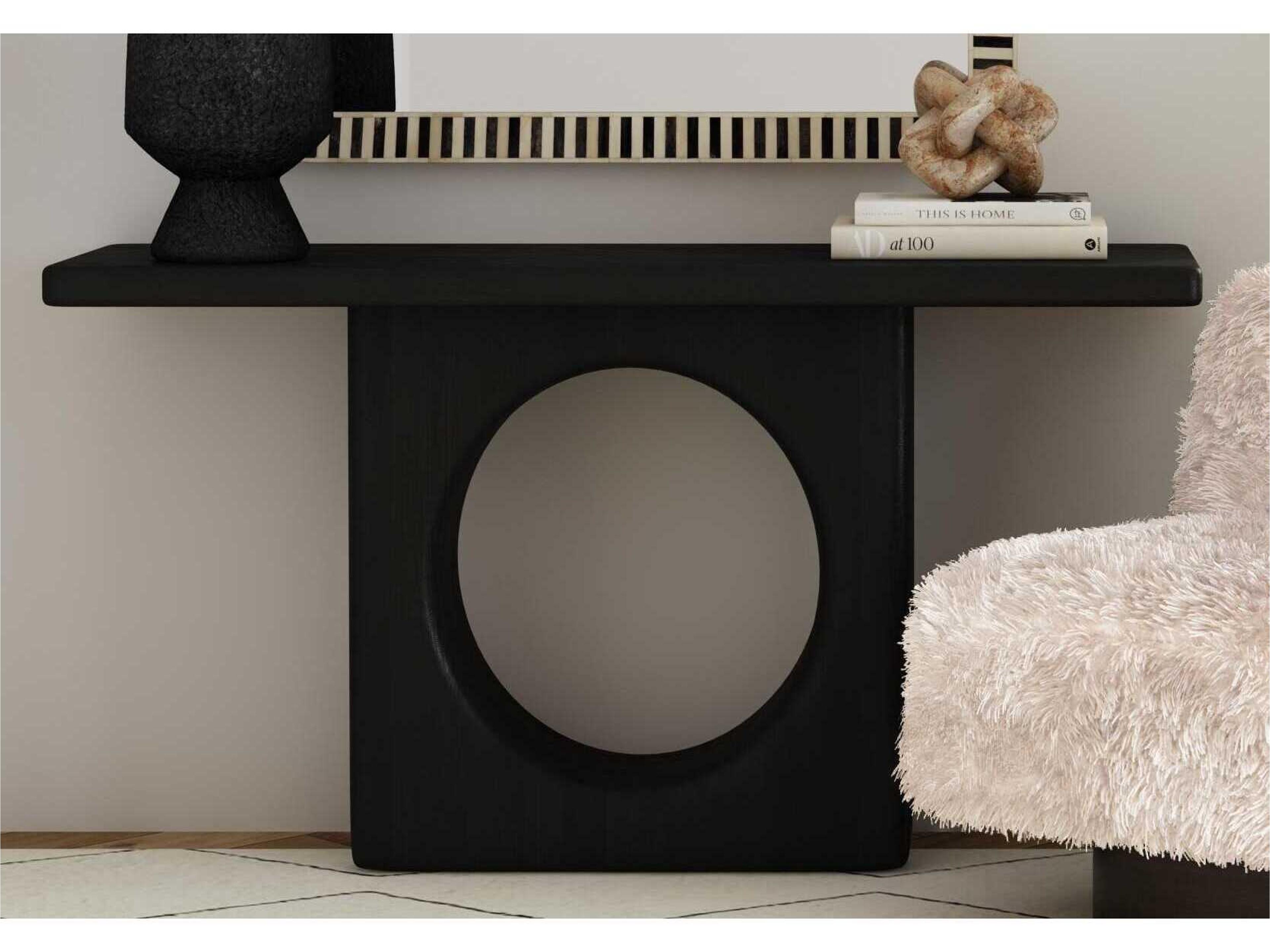 Bassett Mirror Black Compass Console Table