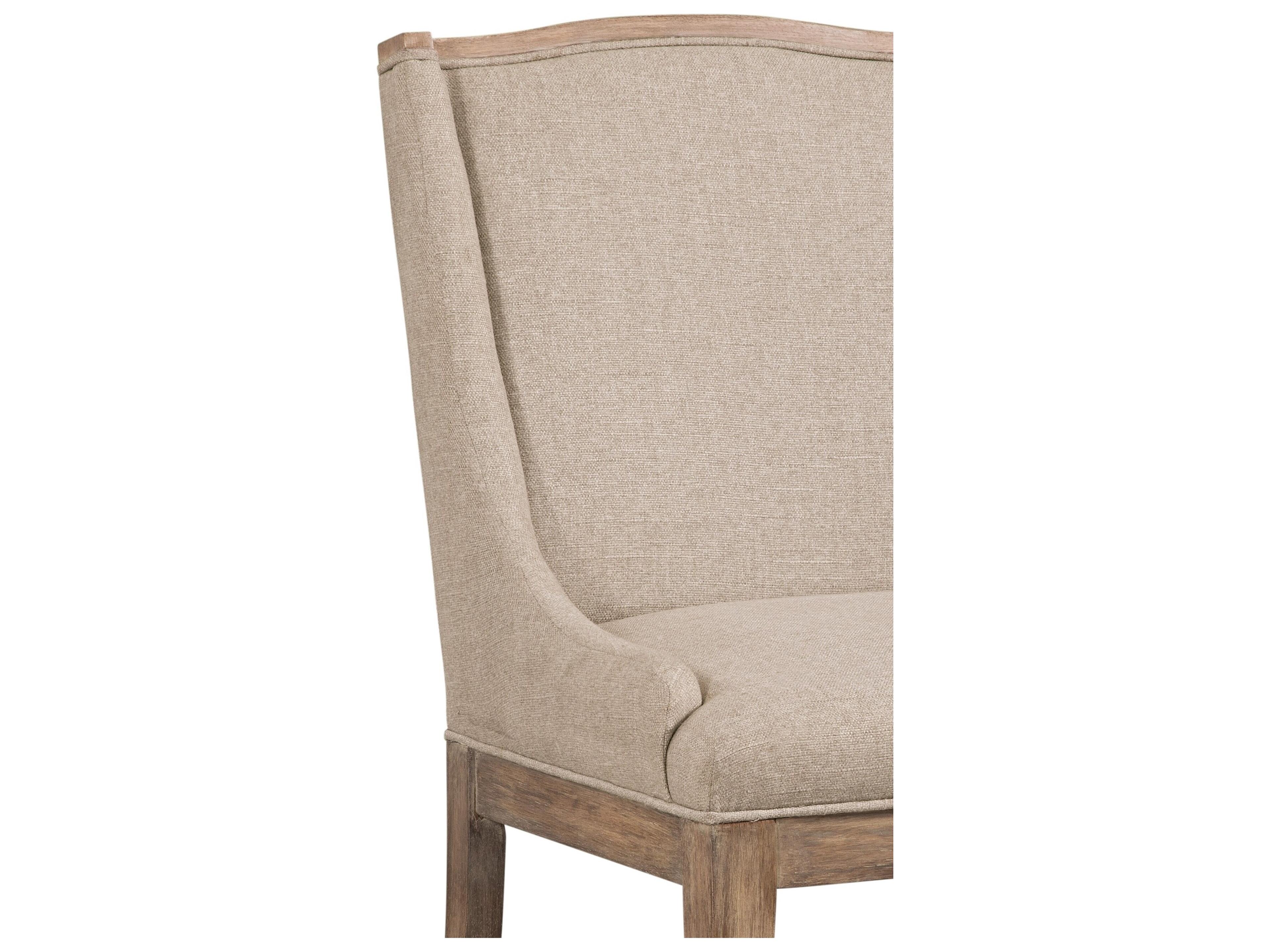 Bassett Mirror Buxton Rubberwood Natural Upholstered Side Dining Chair Set of 2