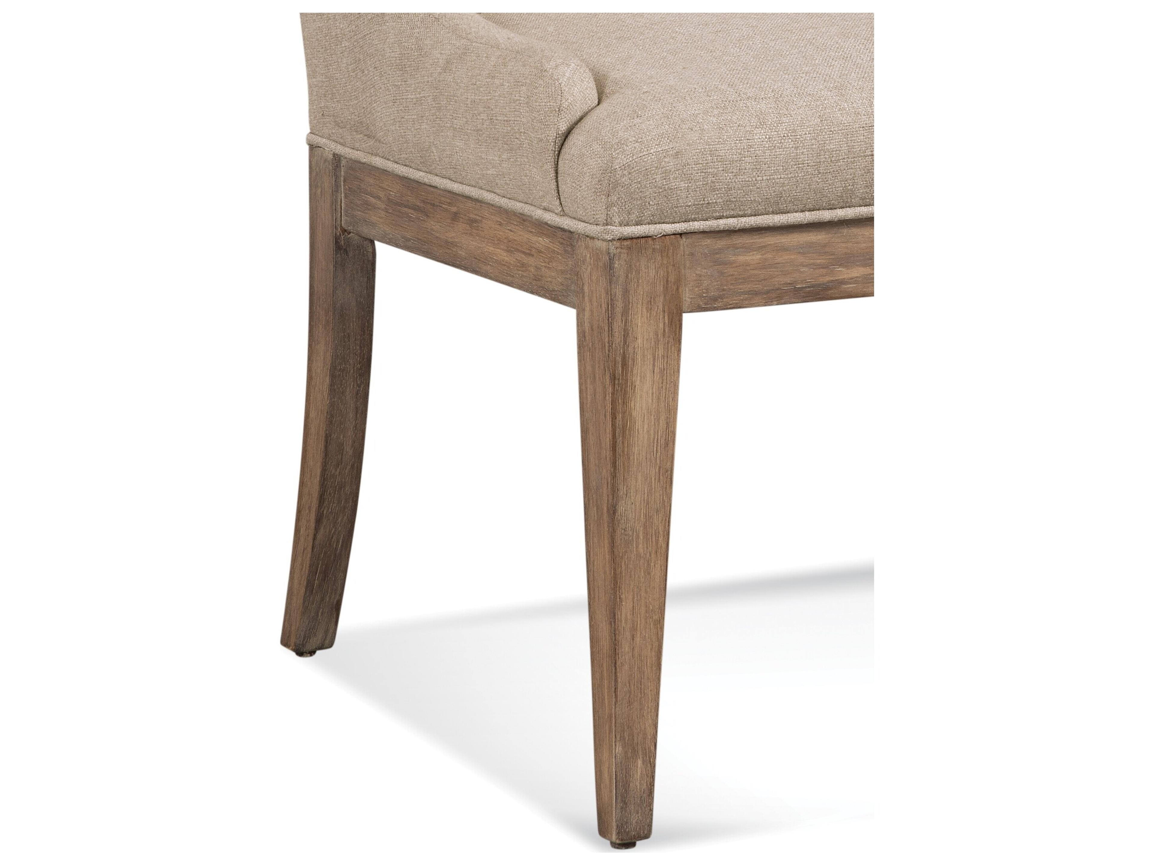 Bassett Mirror Buxton Rubberwood Natural Upholstered Side Dining Chair Set of 2