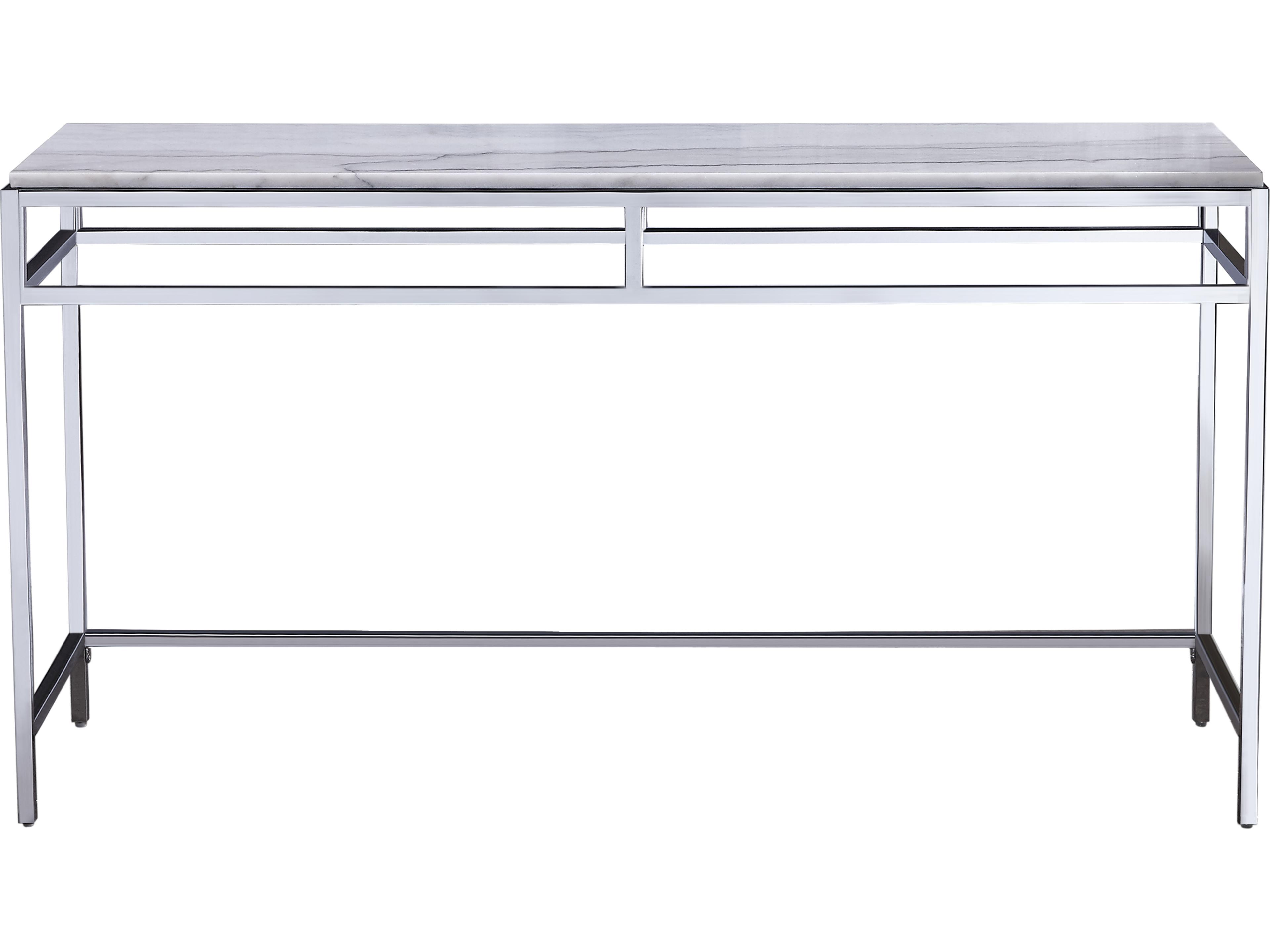 Bassett Mirror Medine Raiden Rectangular Marble White Console Table