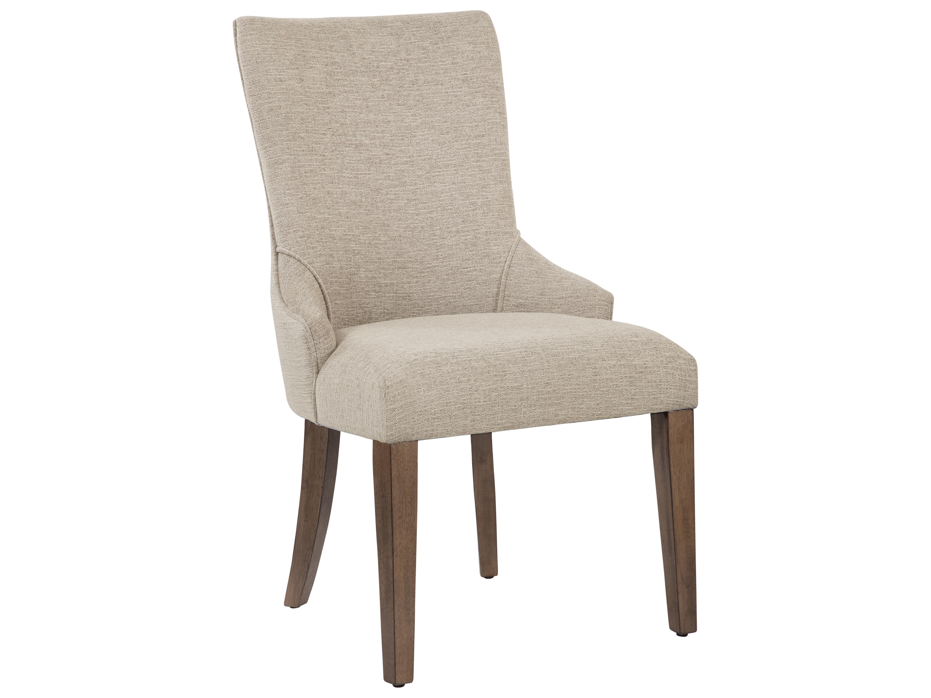 Bambach Parsons Fabric Rubberwood Brown Upholstered Side Dining Chair
