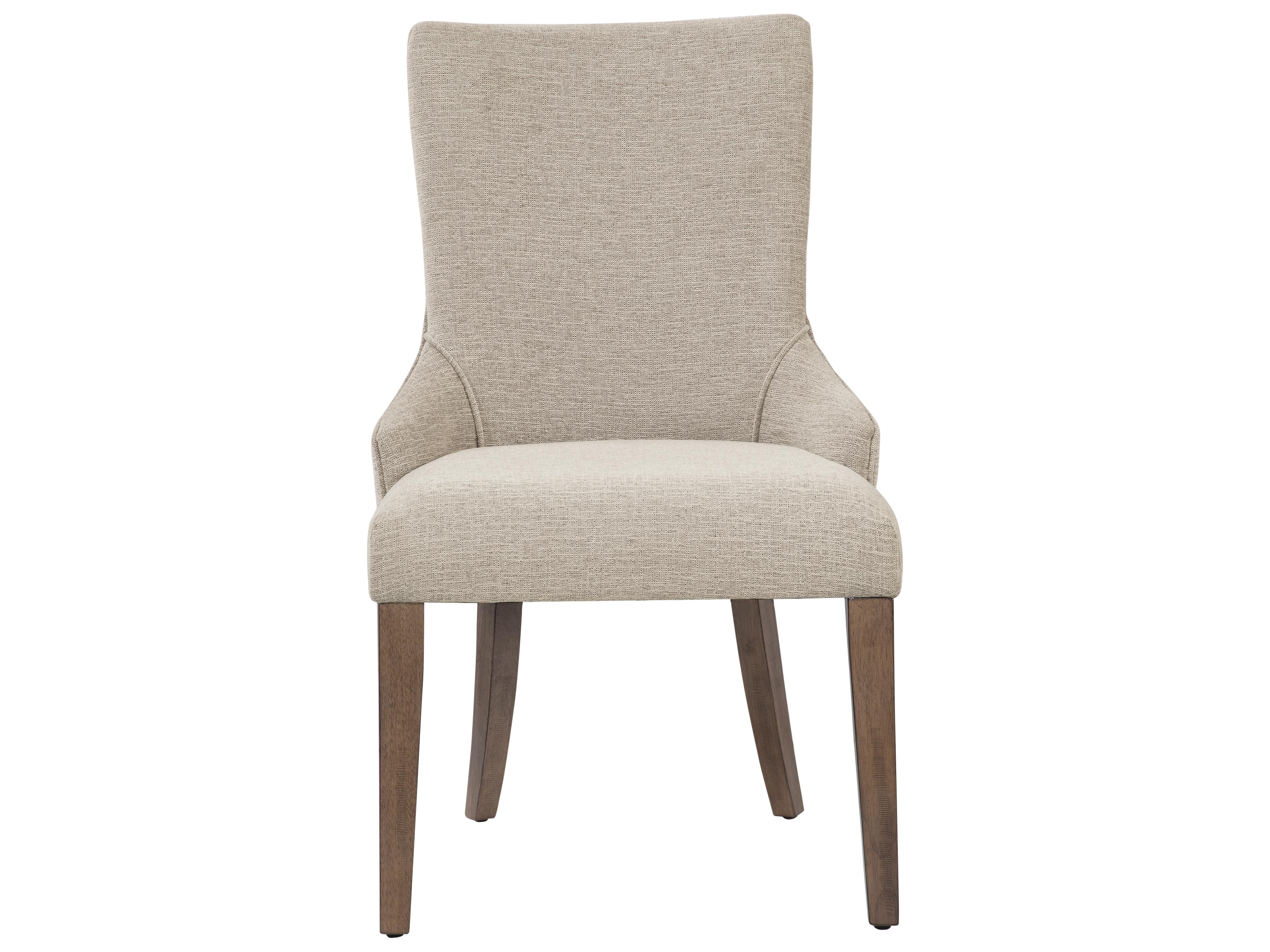Bassett Mirror Bambach Parsons Fabric Rubberwood Brown Upholstered Side Dining Chair