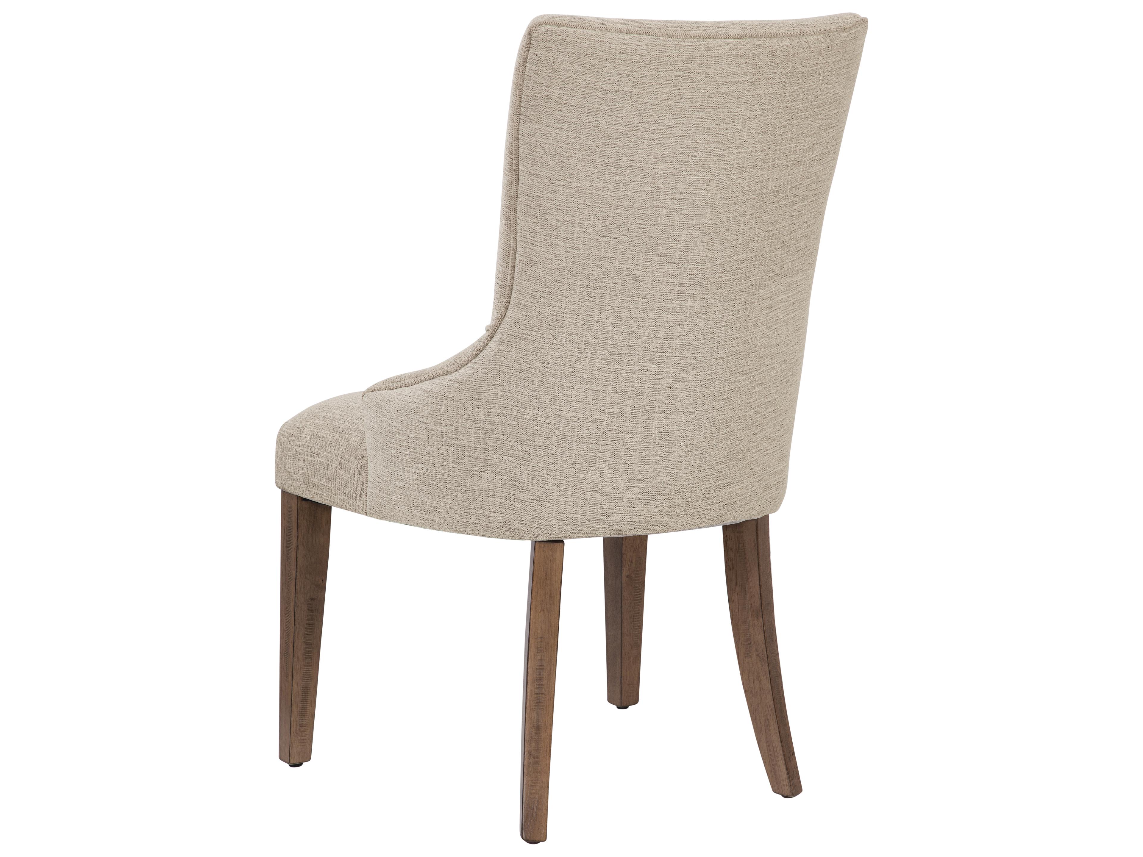 Bassett Mirror Bambach Parsons Fabric Rubberwood Brown Upholstered Side Dining Chair