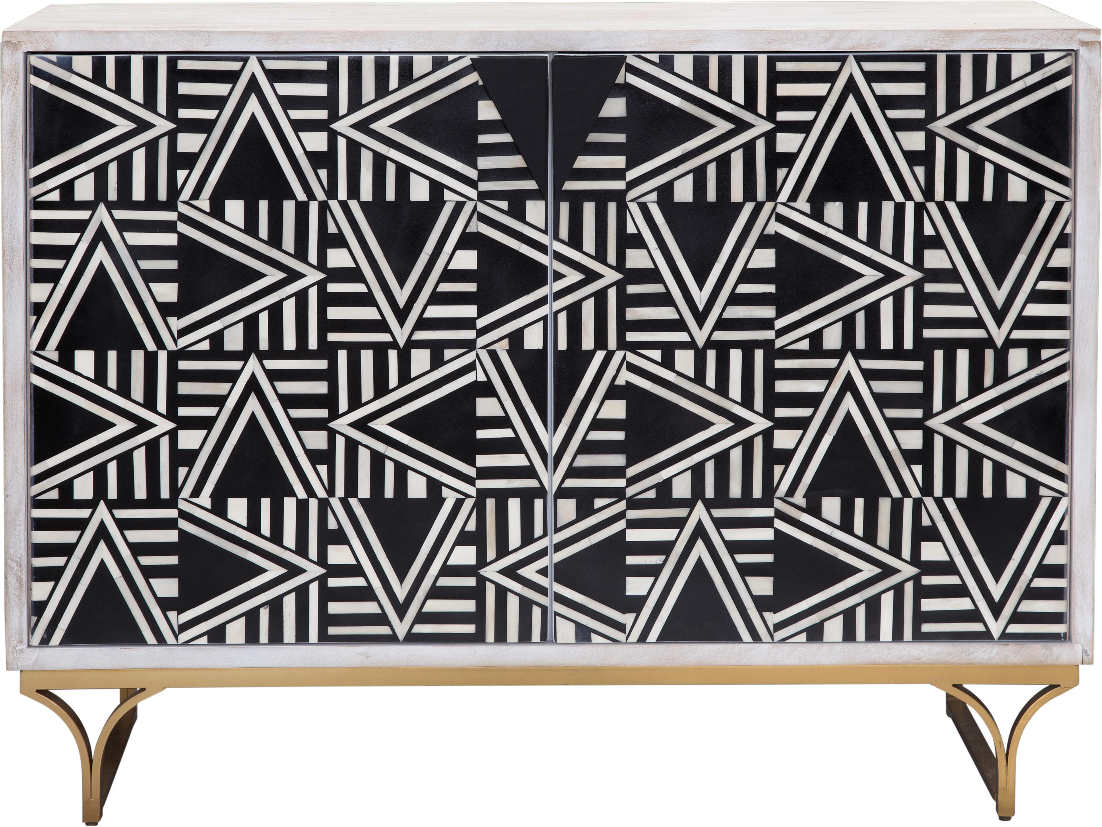 Bassett Mirror Mango Wood Sandblasted White Wash Black Bone Wine Bar Cabinet