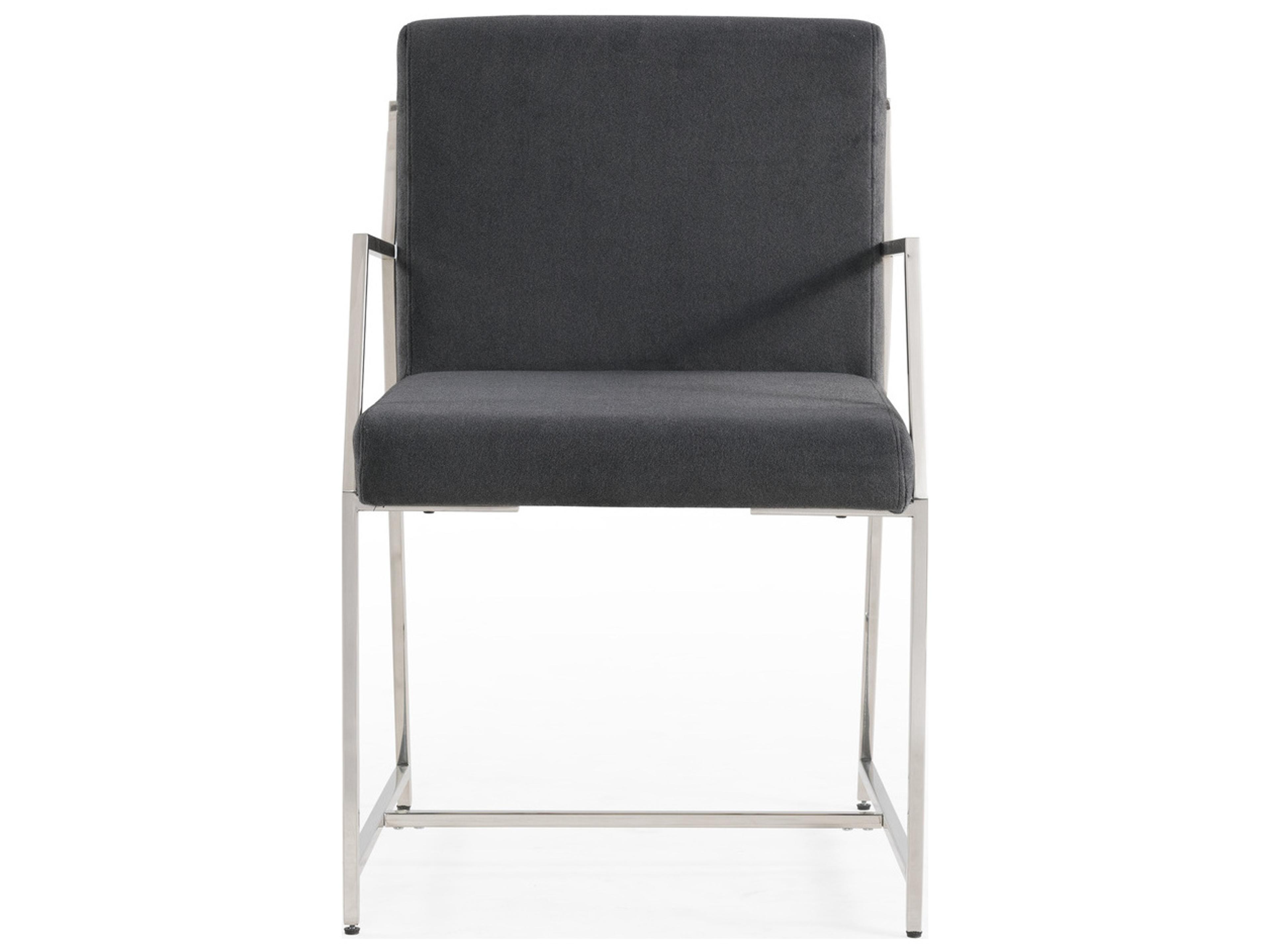 Bassett Mirror Polygon Gray Upholstered Arm Dining Chair Set of 2