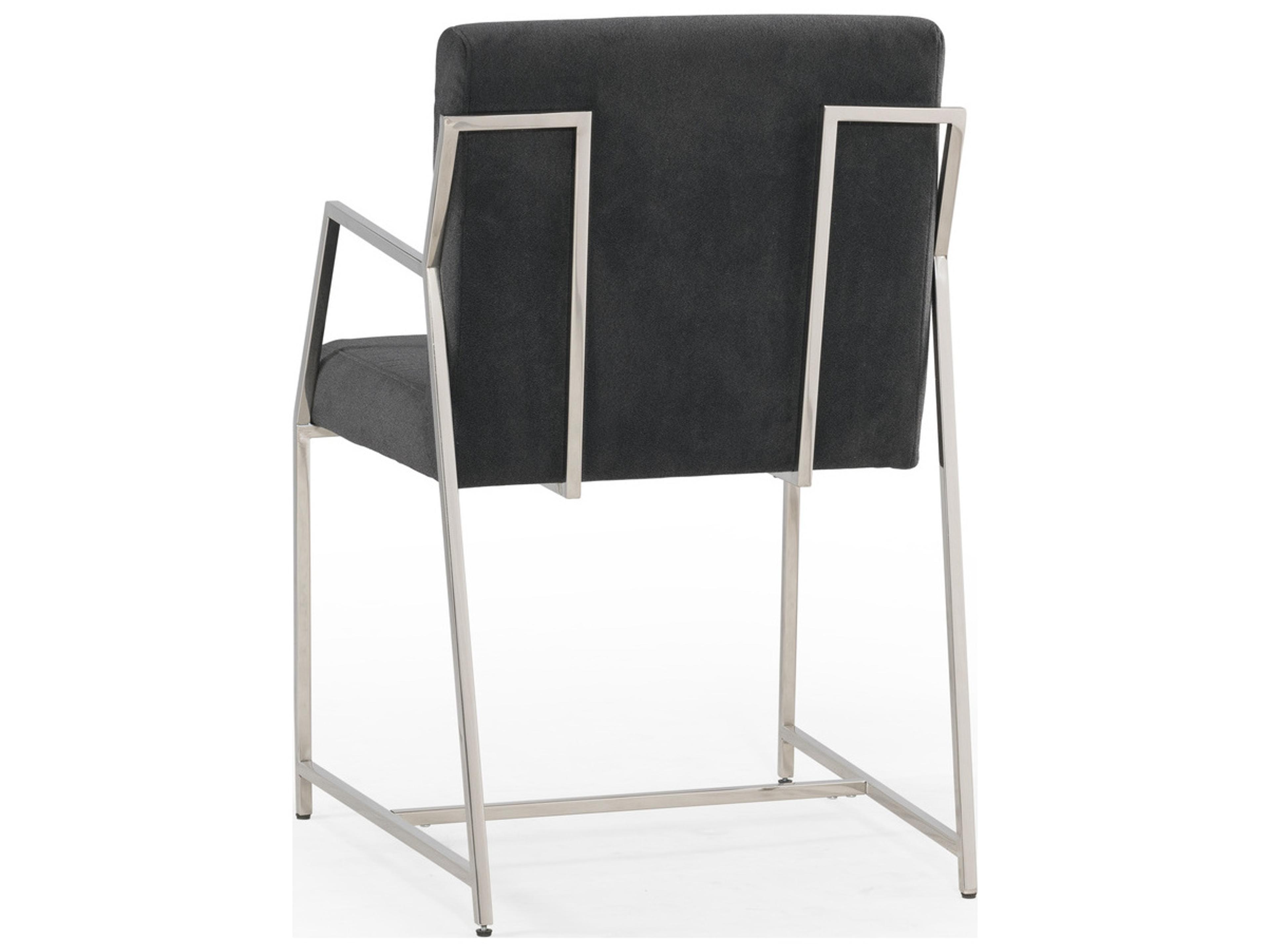 Bassett Mirror Polygon Gray Upholstered Arm Dining Chair Set of 2