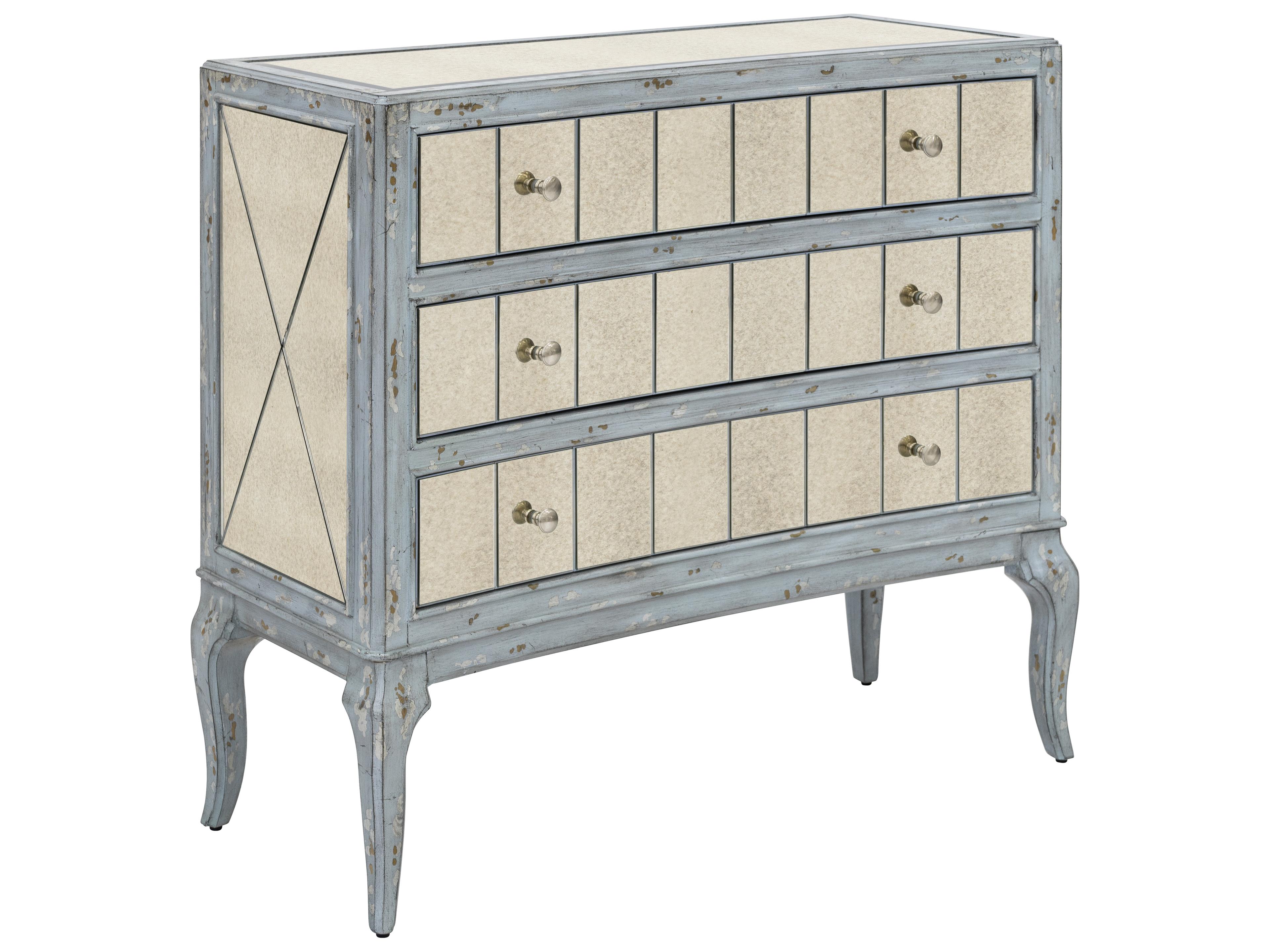 Fontaine 3-Drawer Hall Chest in Distressed Robin's Egg Blue