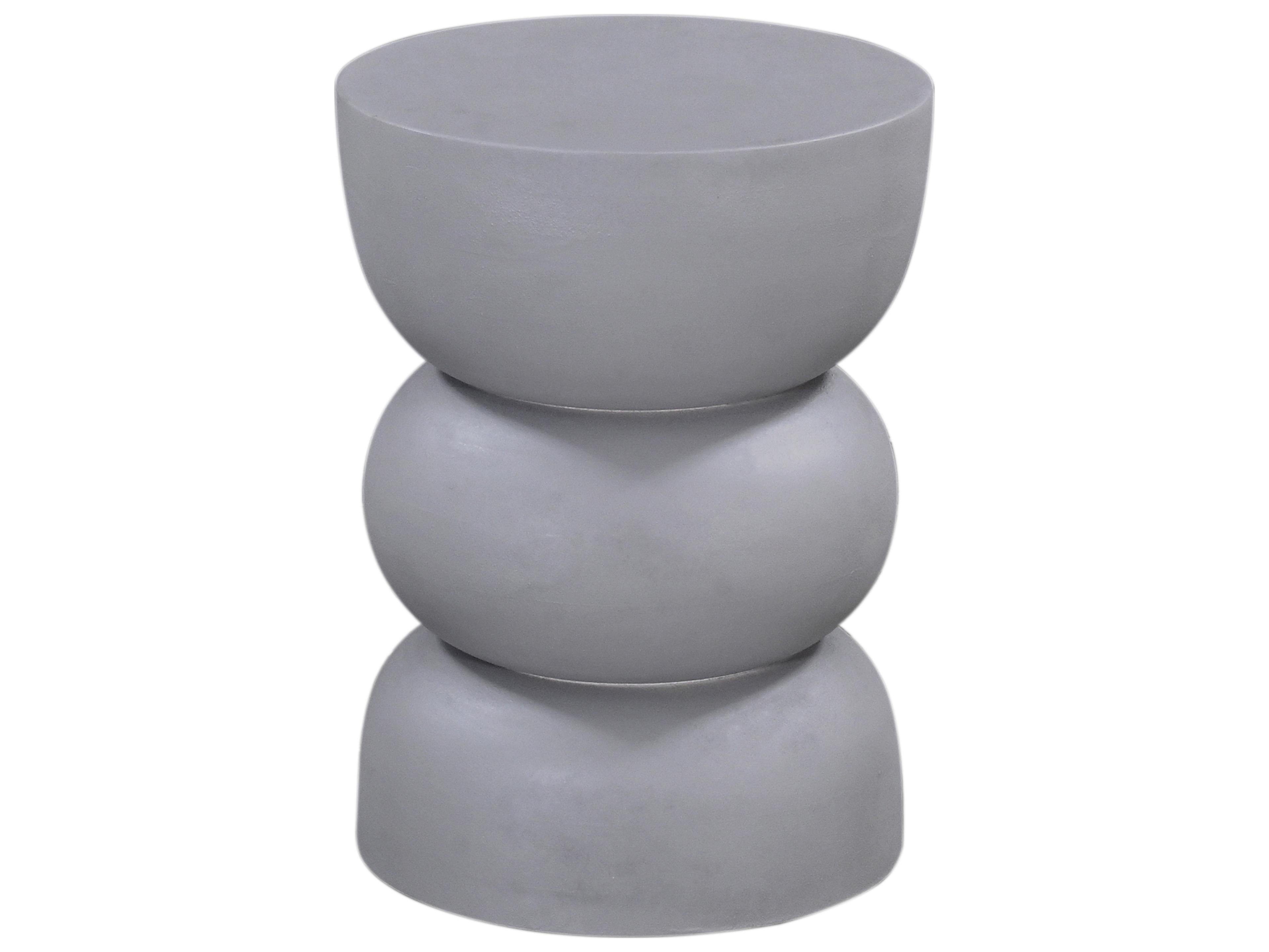 Bassett Mirror Haven Round Wood Gray End Table