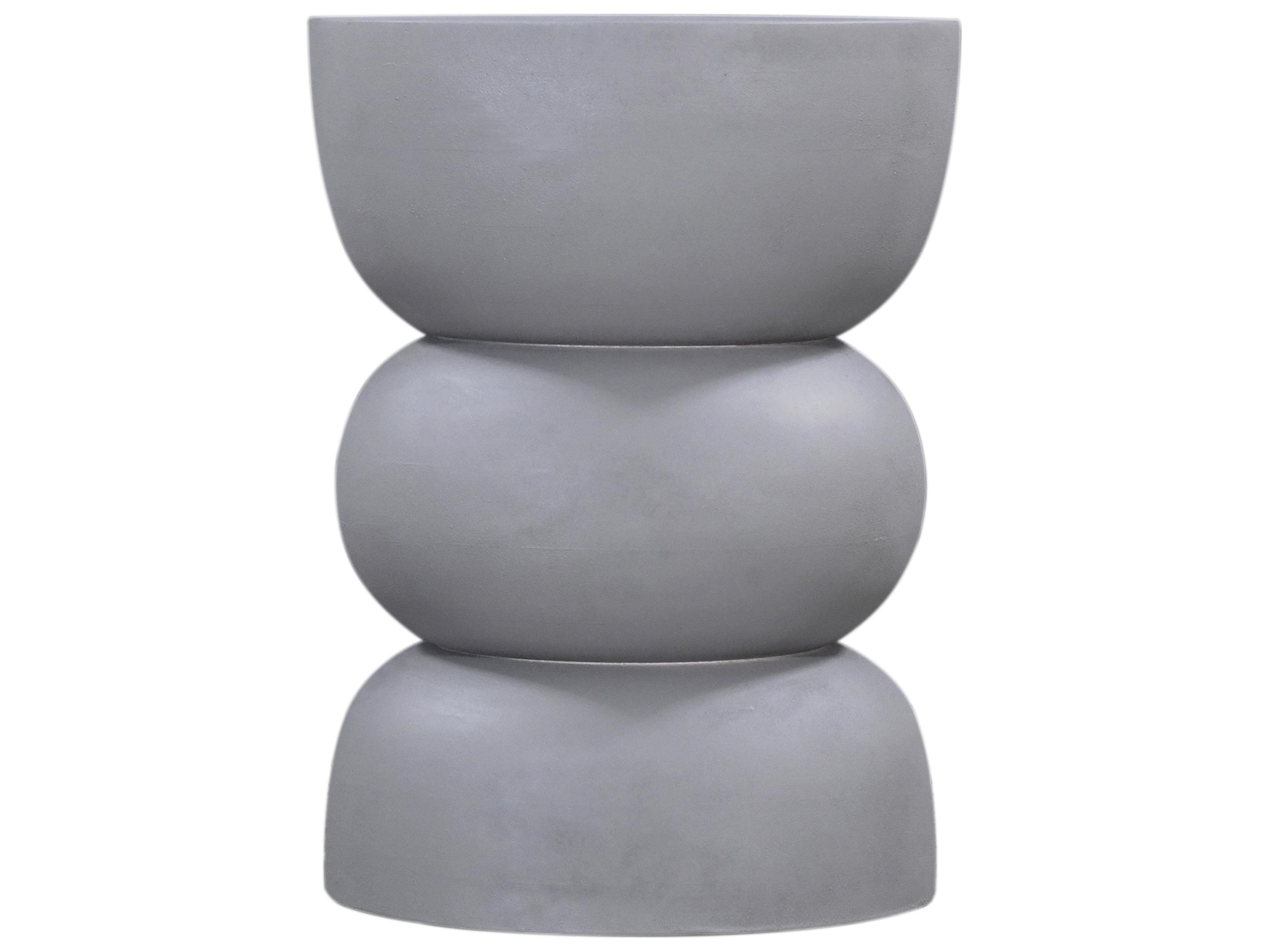 Bassett Mirror Haven Round Wood Gray End Table