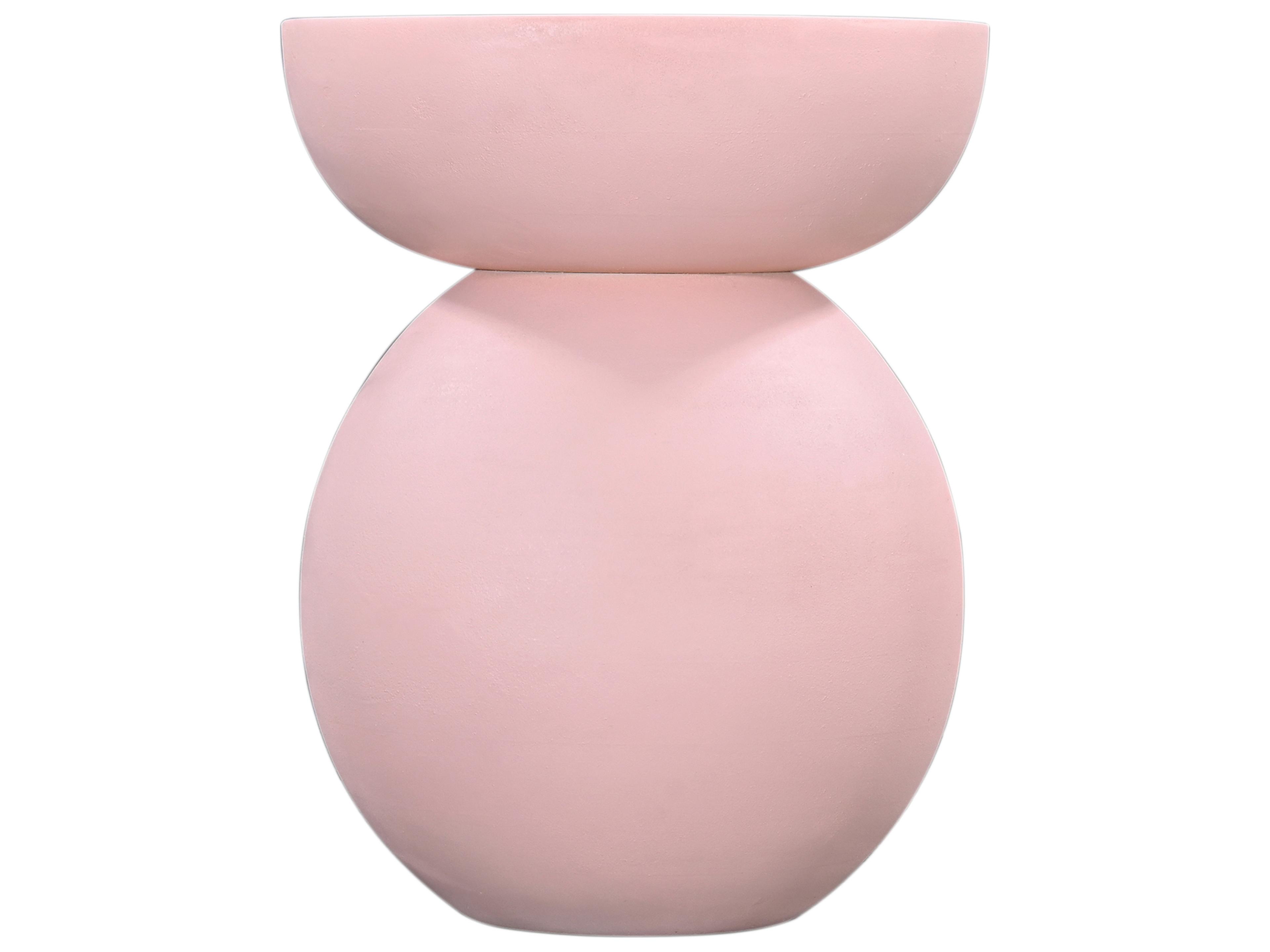 Bassett Mirror Eden Round Wood Pink End Table