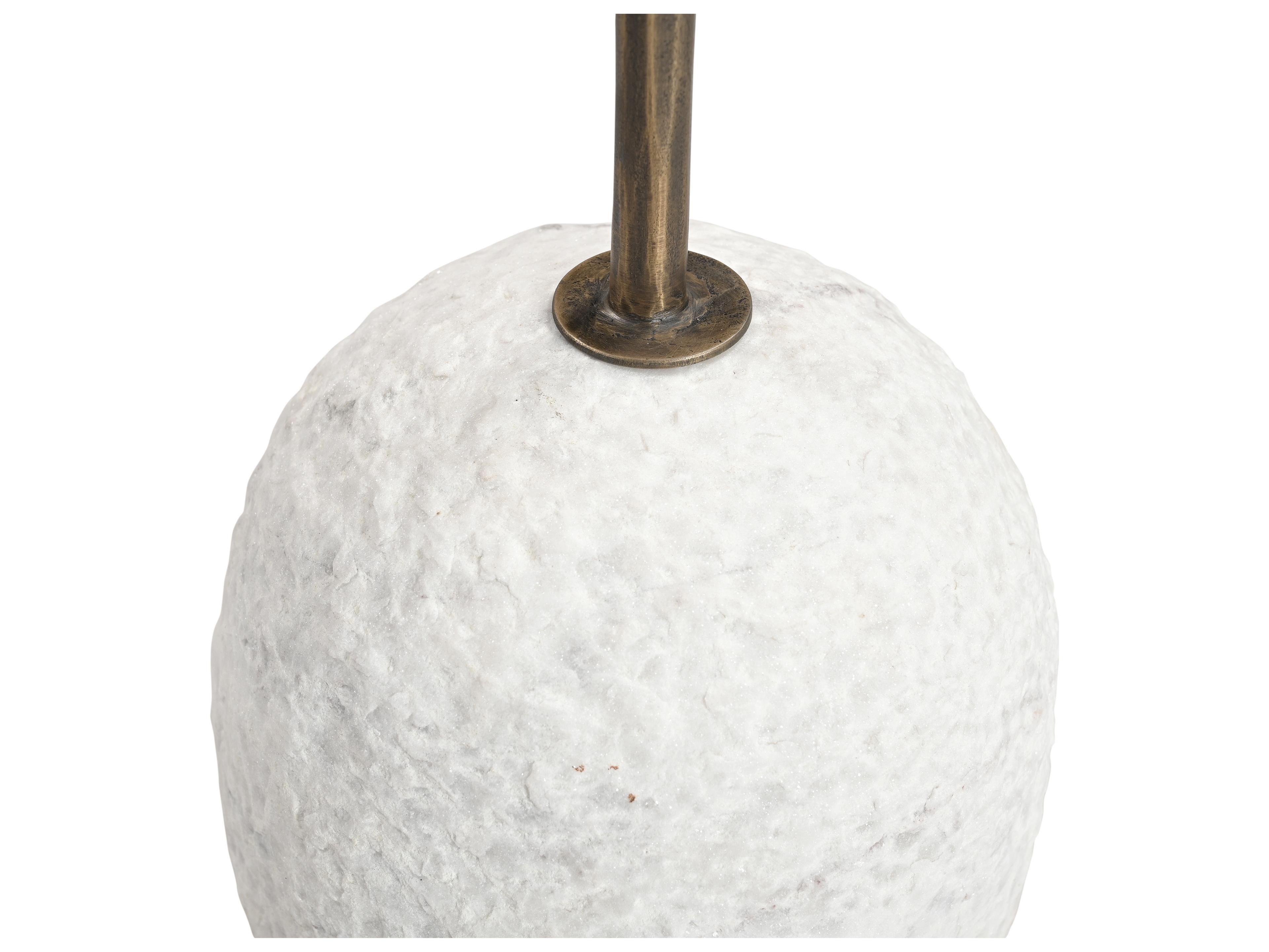 Bassett Mirror Aeirith Round Marble White End Table