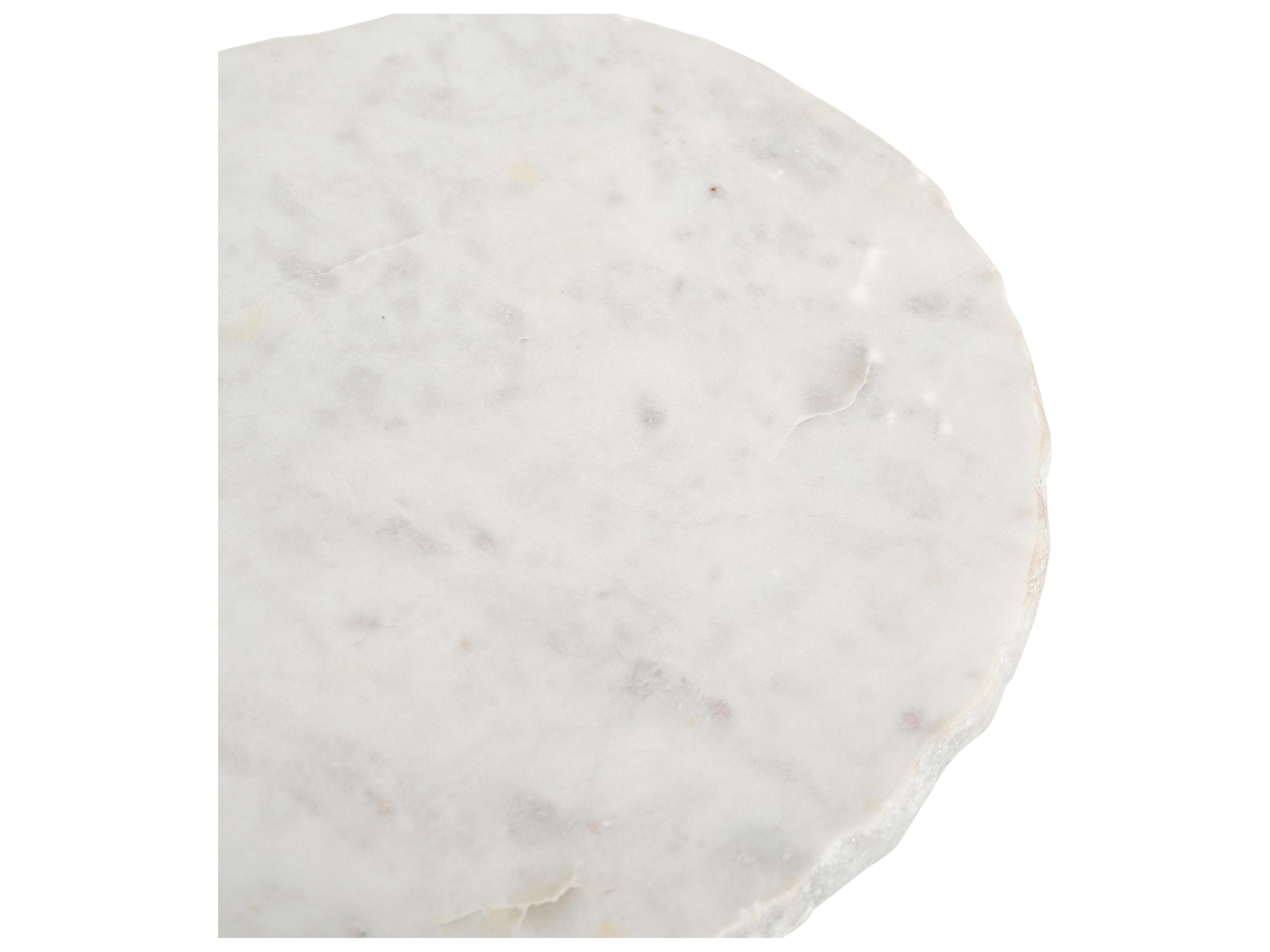 Bassett Mirror Aeirith Round Marble White End Table