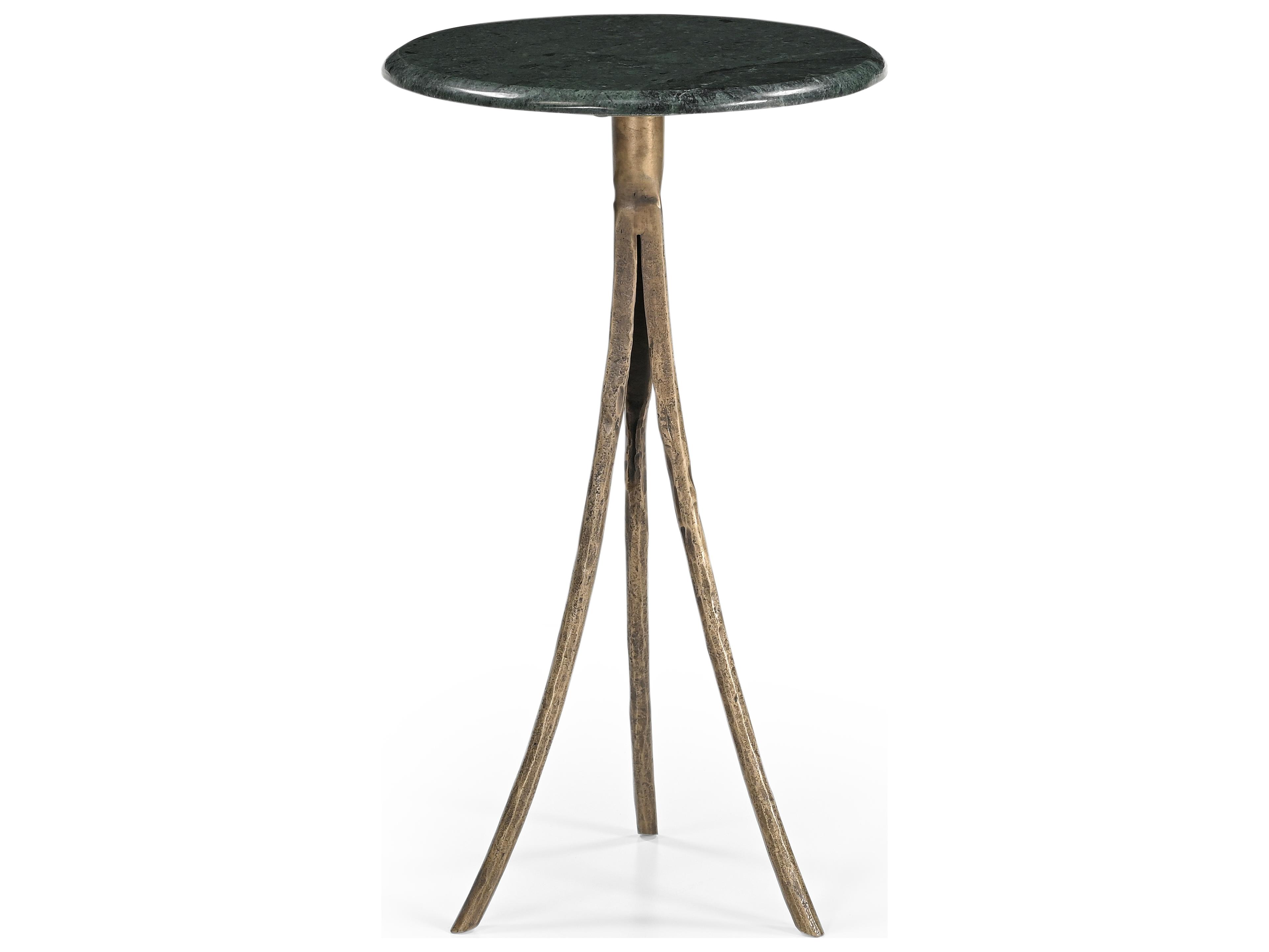 Bassett Mirror Milo Round Marble Green End Table