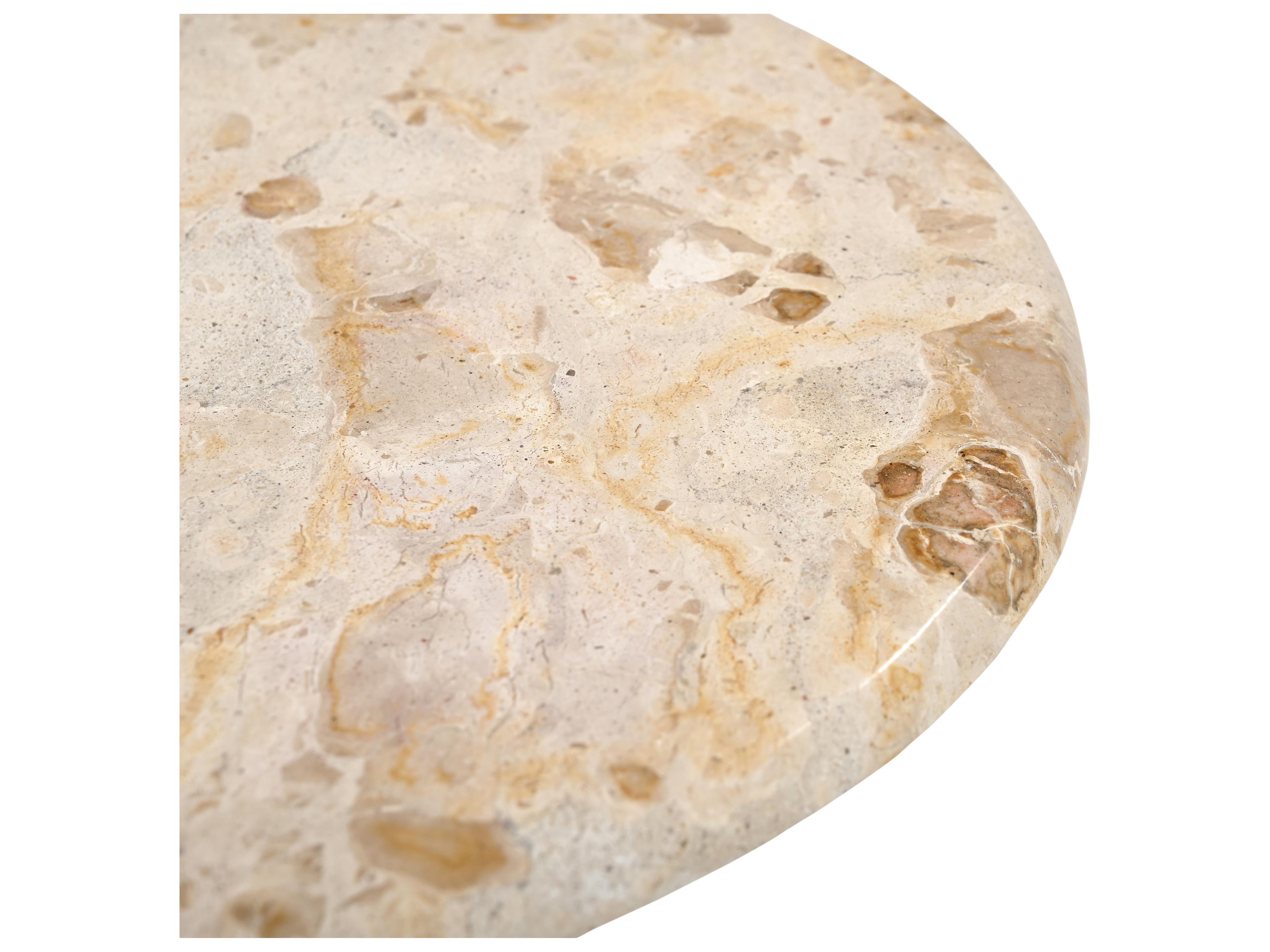 Bassett Mirror Thea Round Marble Brown End Table