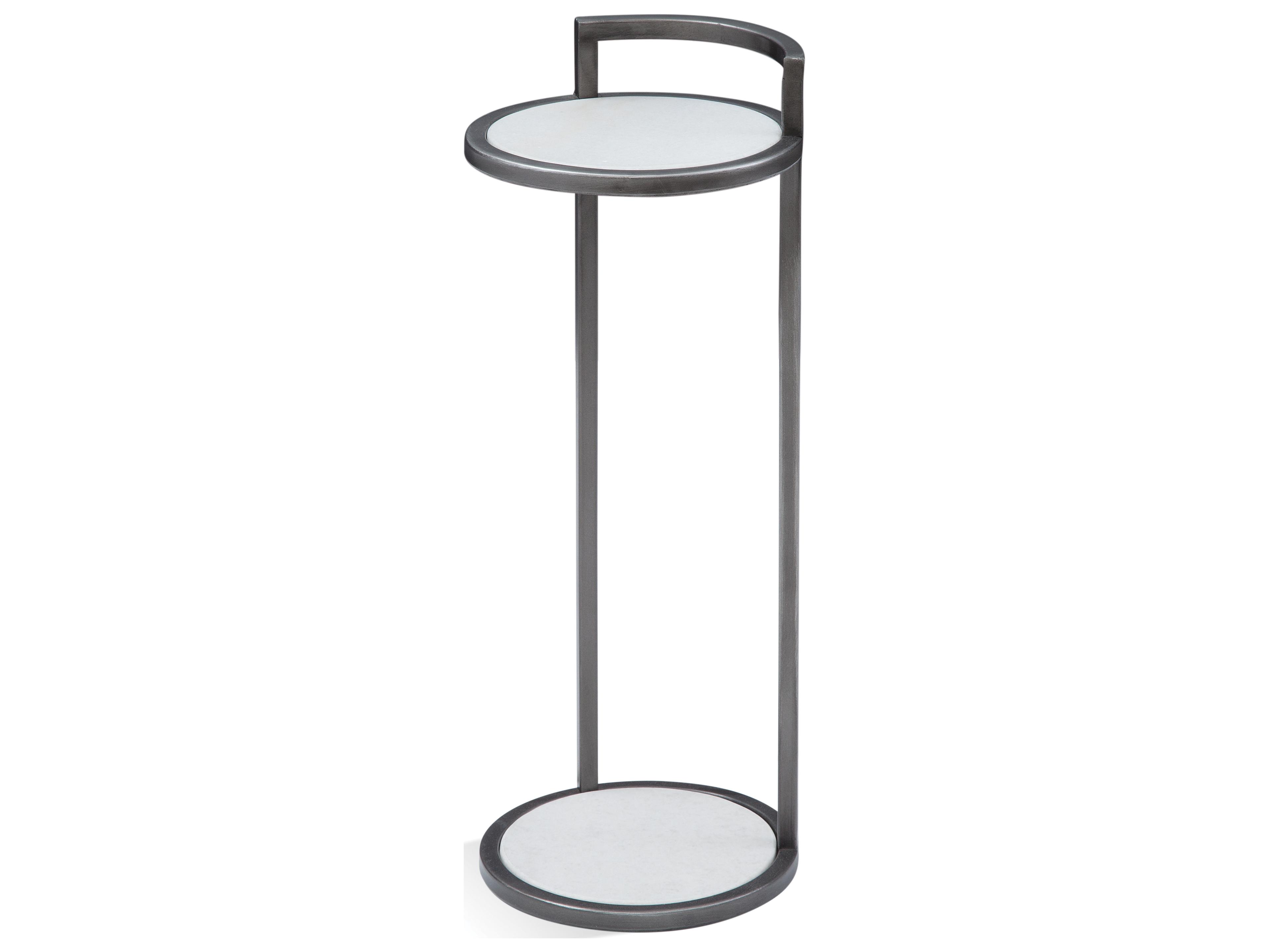 Surrey Scatter Round Black White Marble End Table