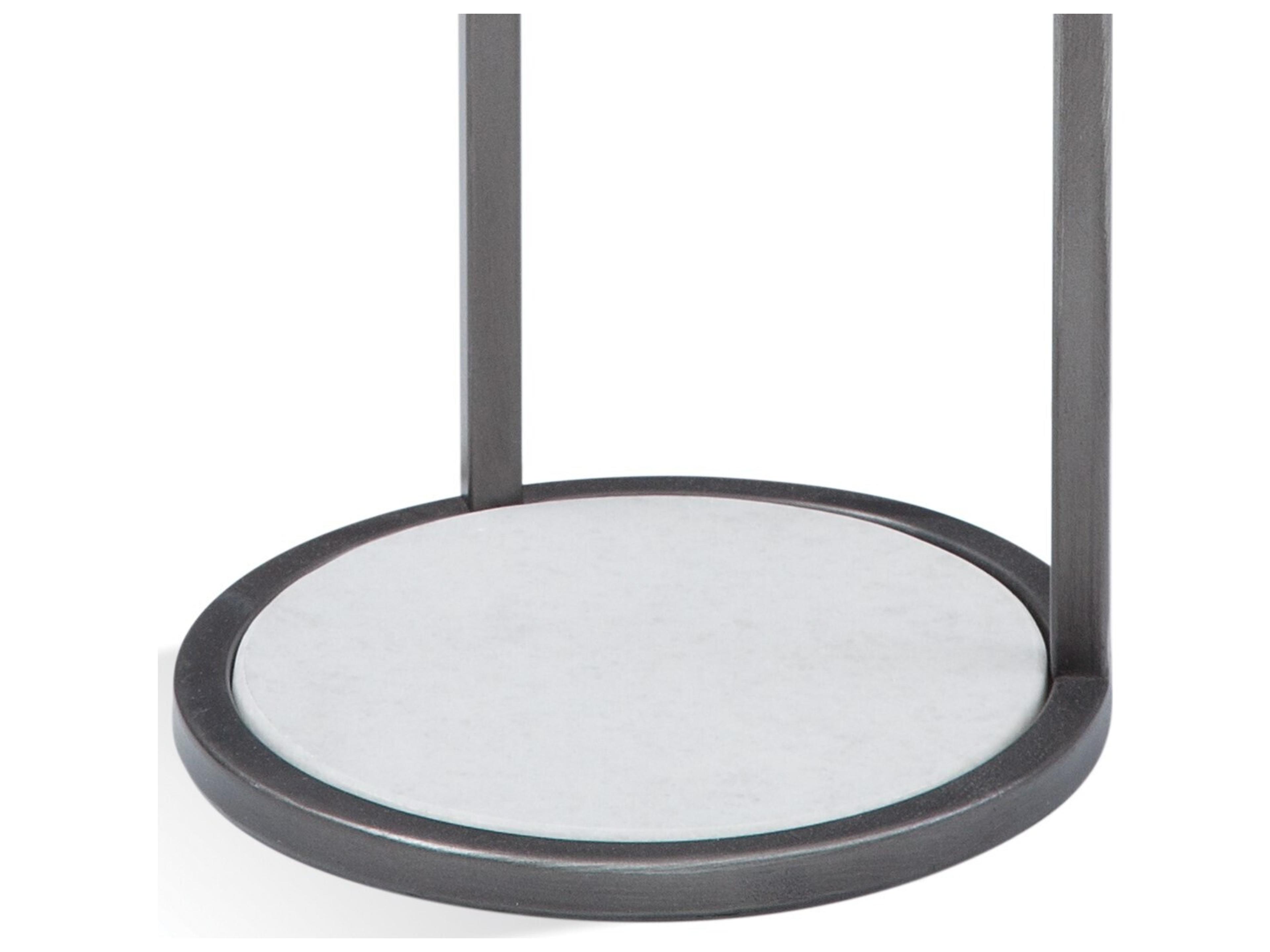 Bassett Mirror Surrey Scatter Round Black White Marble End Table